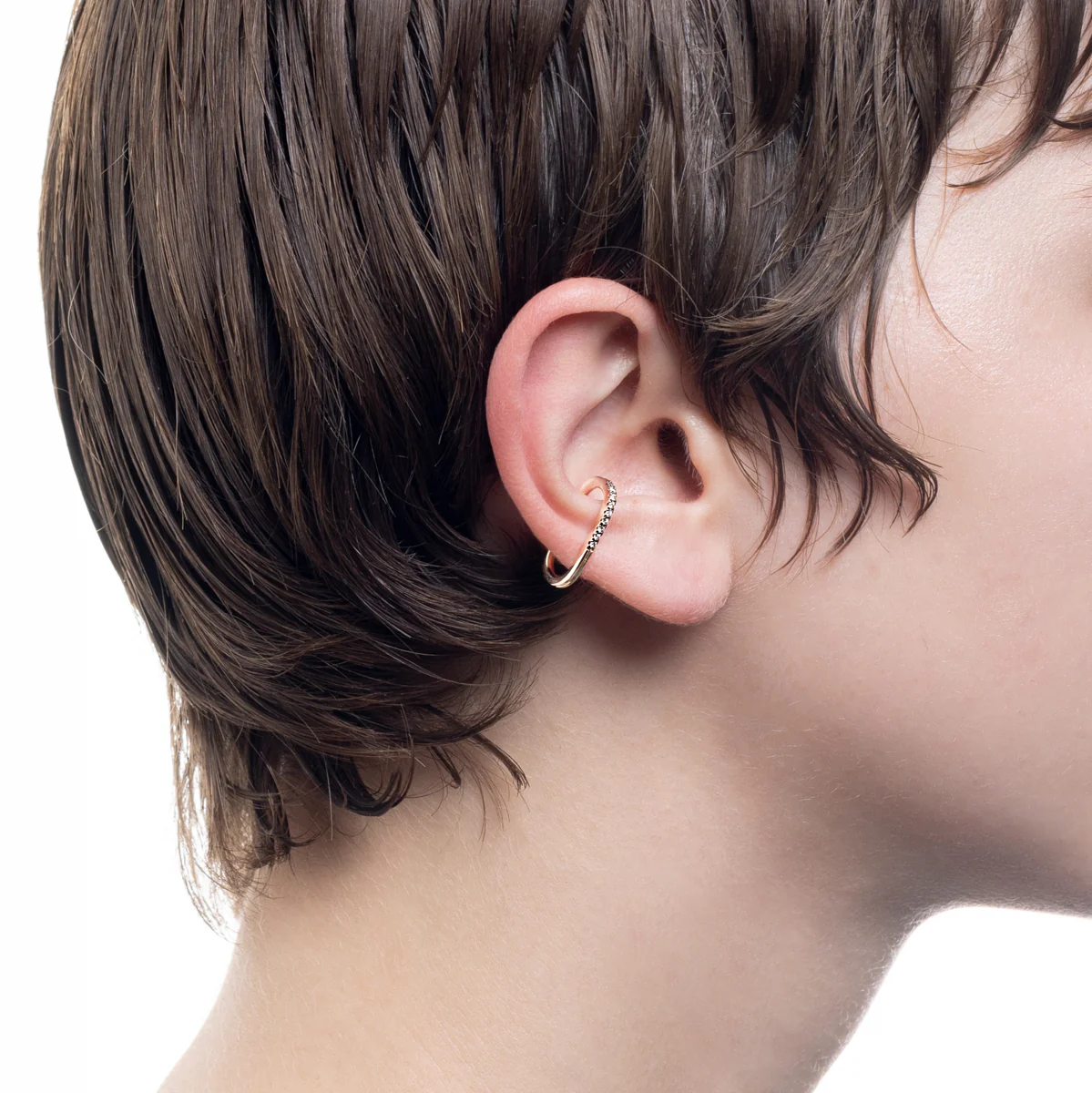 GOSSAMER Diamond Ear Cuff Black Ruthenium Plated - Image 2