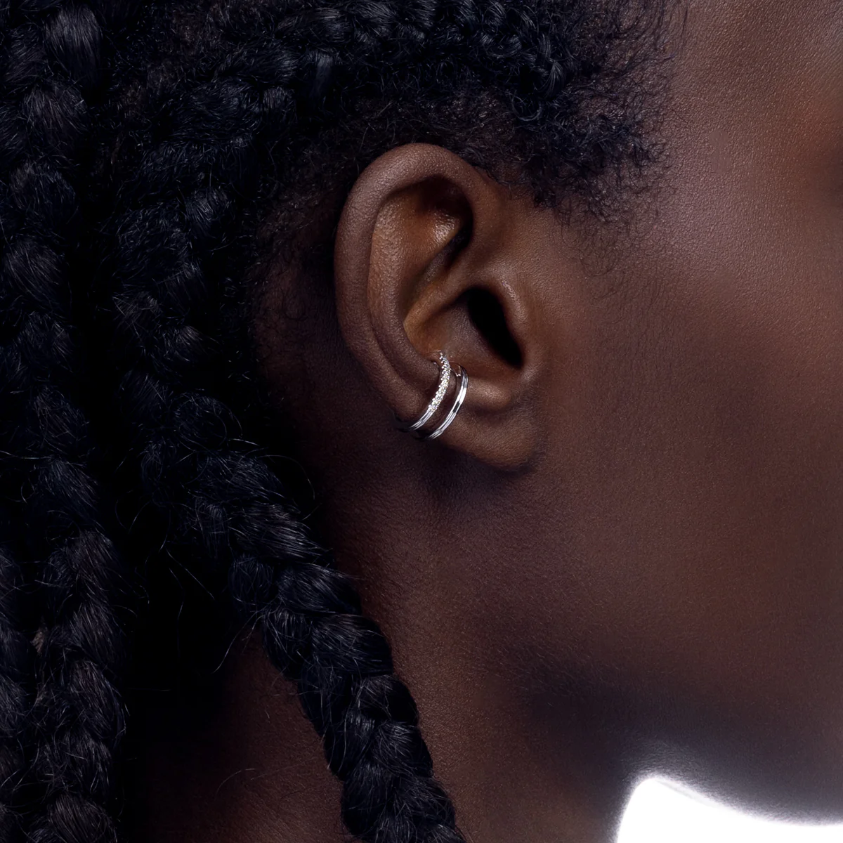 GOSSAMER Double Line Diamond Ear Cuff - Image 2