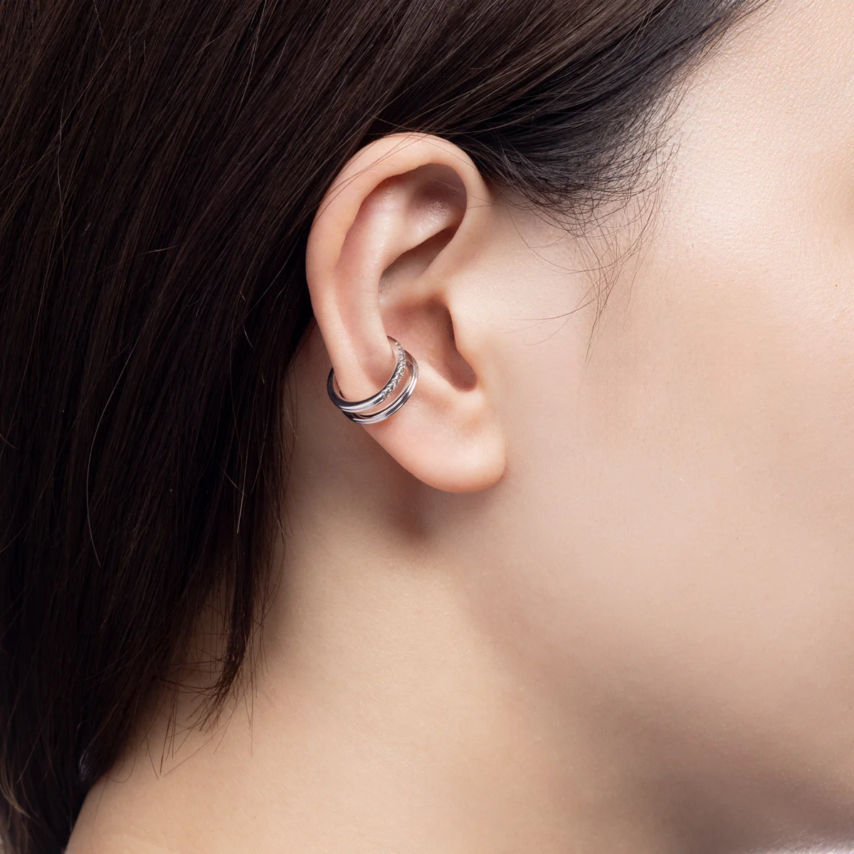 GOSSAMER Double Line Diamond Ear Cuff - Image 5