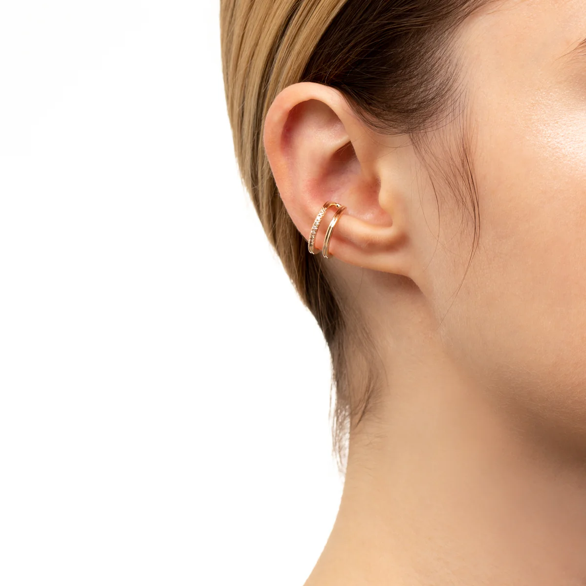 GOSSAMER Double Line Diamond Ear Cuff - Image 5