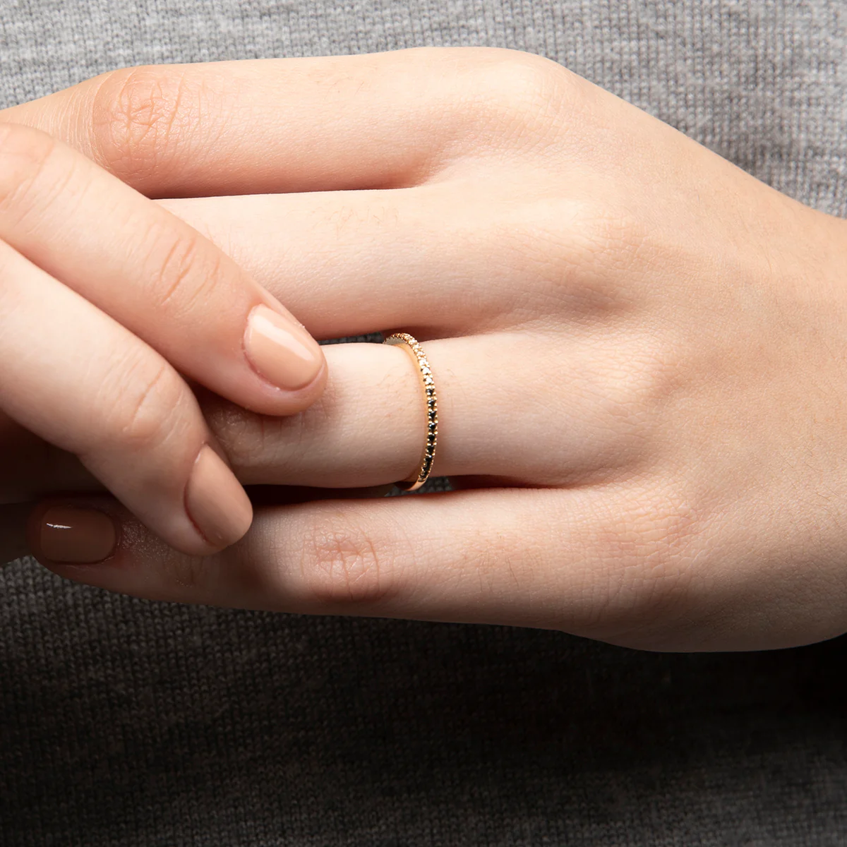 GOSSAMER Black and White Diamond Ring - Image 5