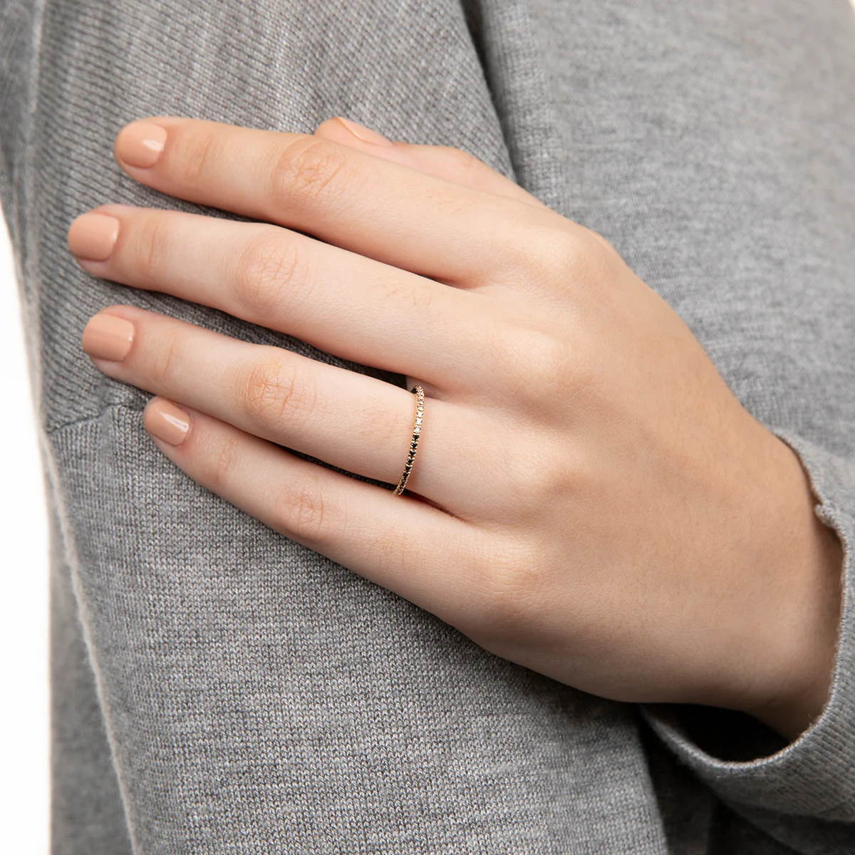 GOSSAMER Black and White Diamond Ring - Image 7