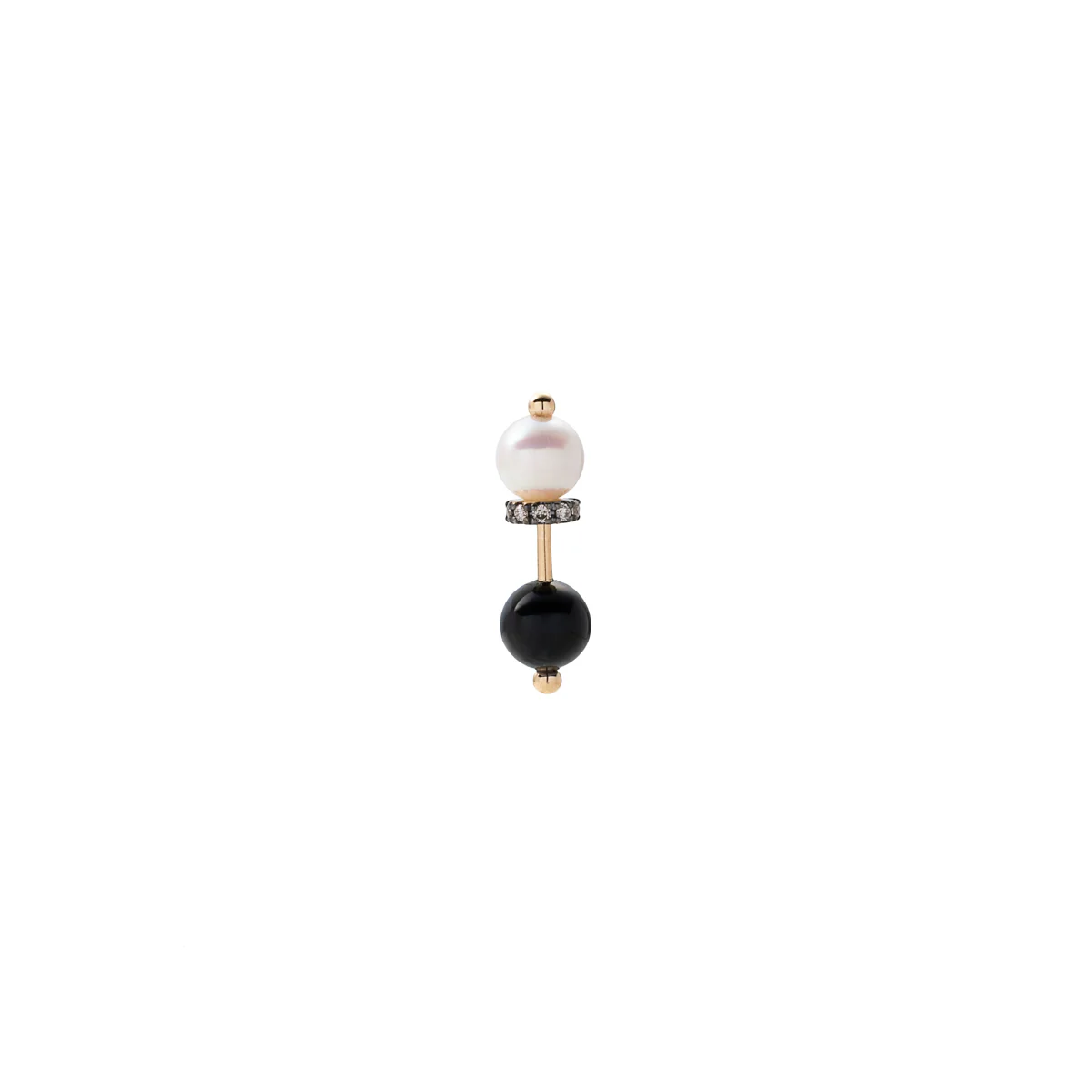 HONEY ANT Akoya Pearl Onyx Diamond Earring - Image 3