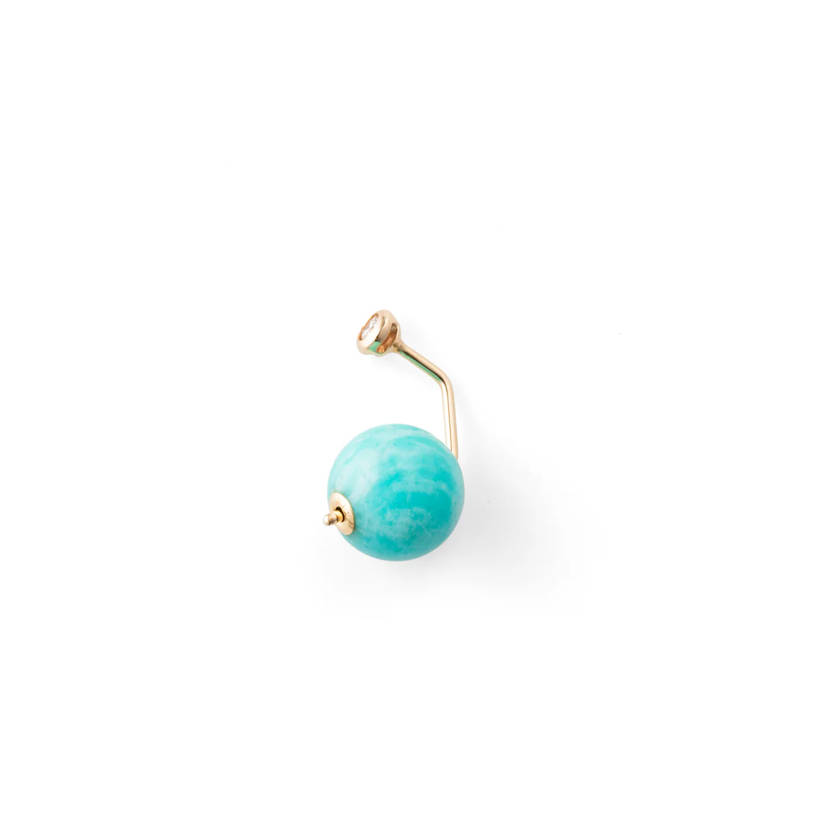 BUMBLE BEE Diamond Earring w/ Amazonite Backing - Image 3