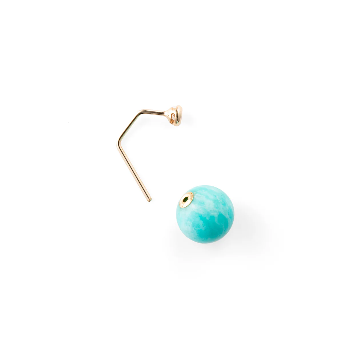 BUMBLE BEE Diamond Earring w/ Amazonite Backing - Image 4