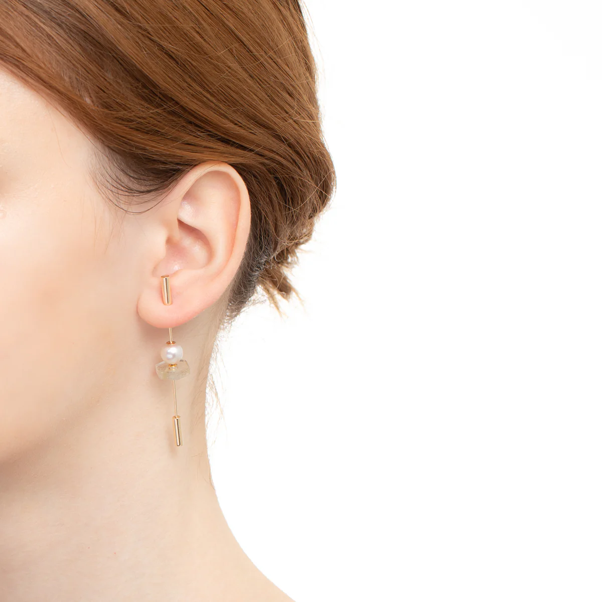 SPEAR Earring, Akoya Pearl & Rutile - Image 5
