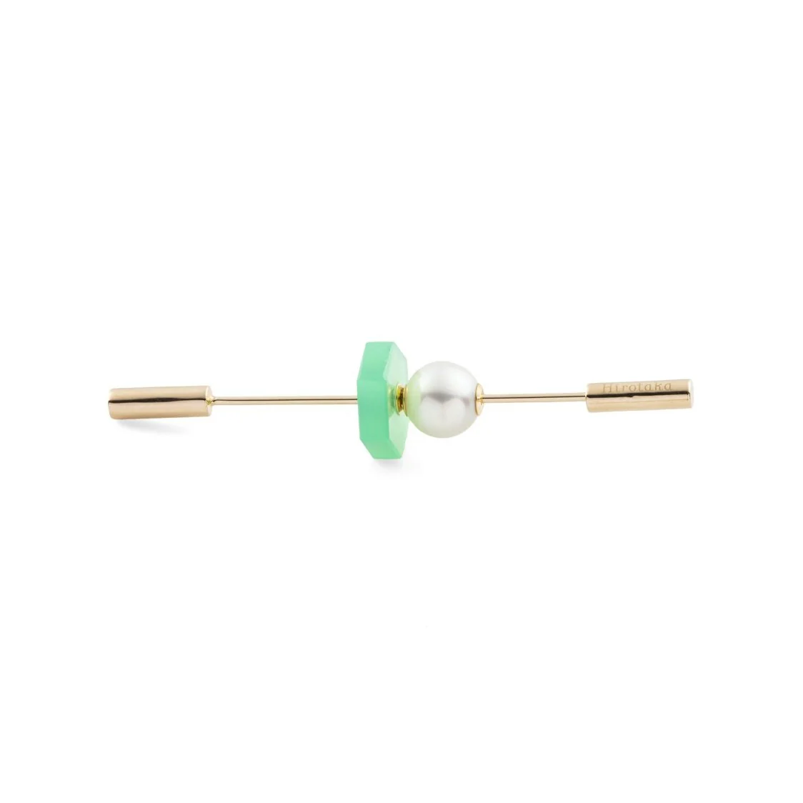 SPEAR Earring, Akoya Pearl & Chrysoprase - Image 3