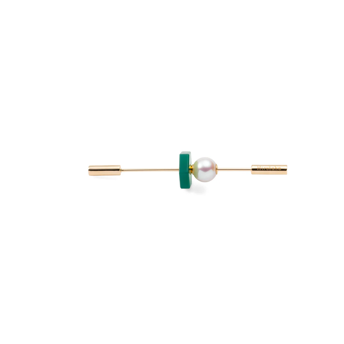 SPEAR Earring, Akoya Pearl & Green Agate - Image 2