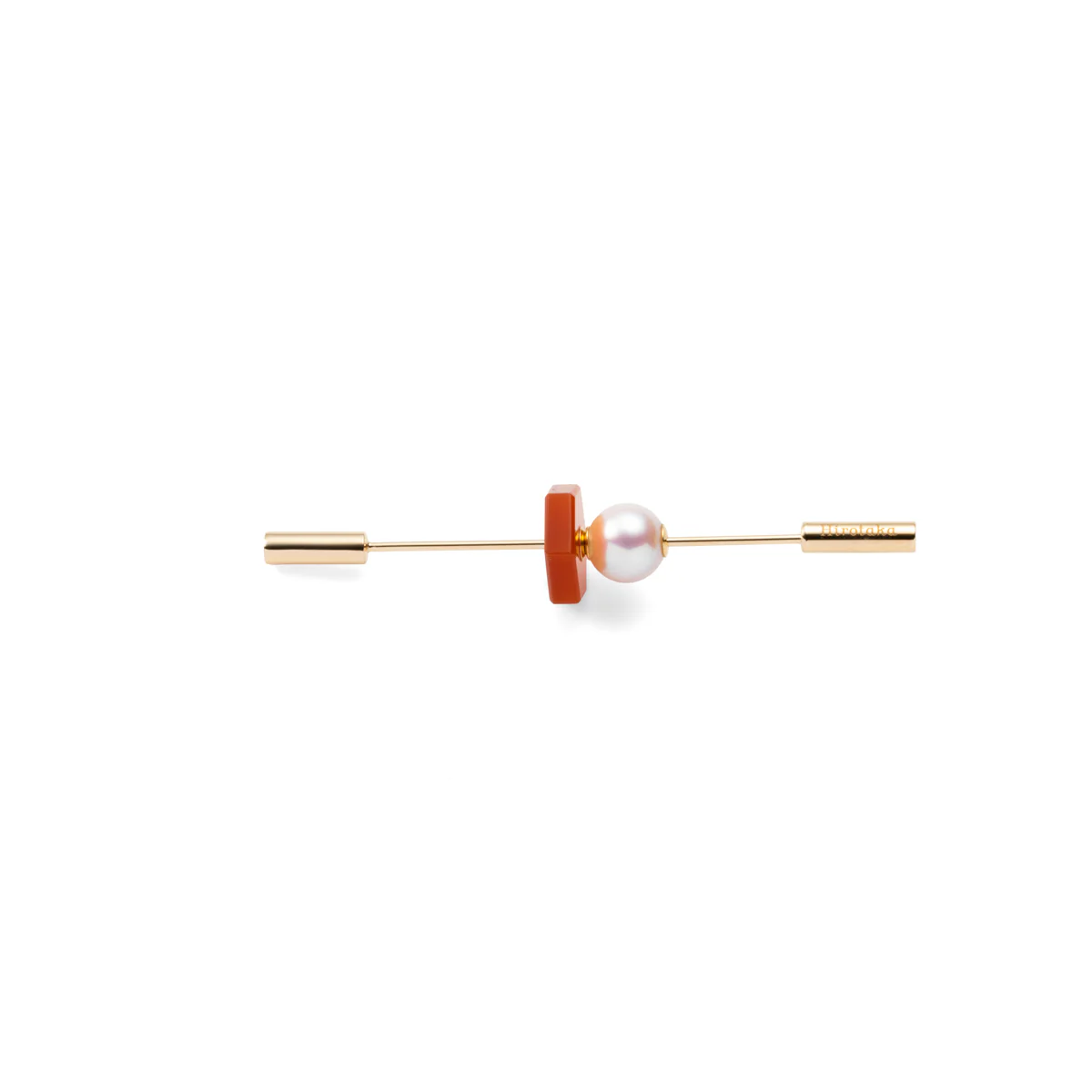 SPEAR Earring, Akoya Pearl & Carnelian - Image 2