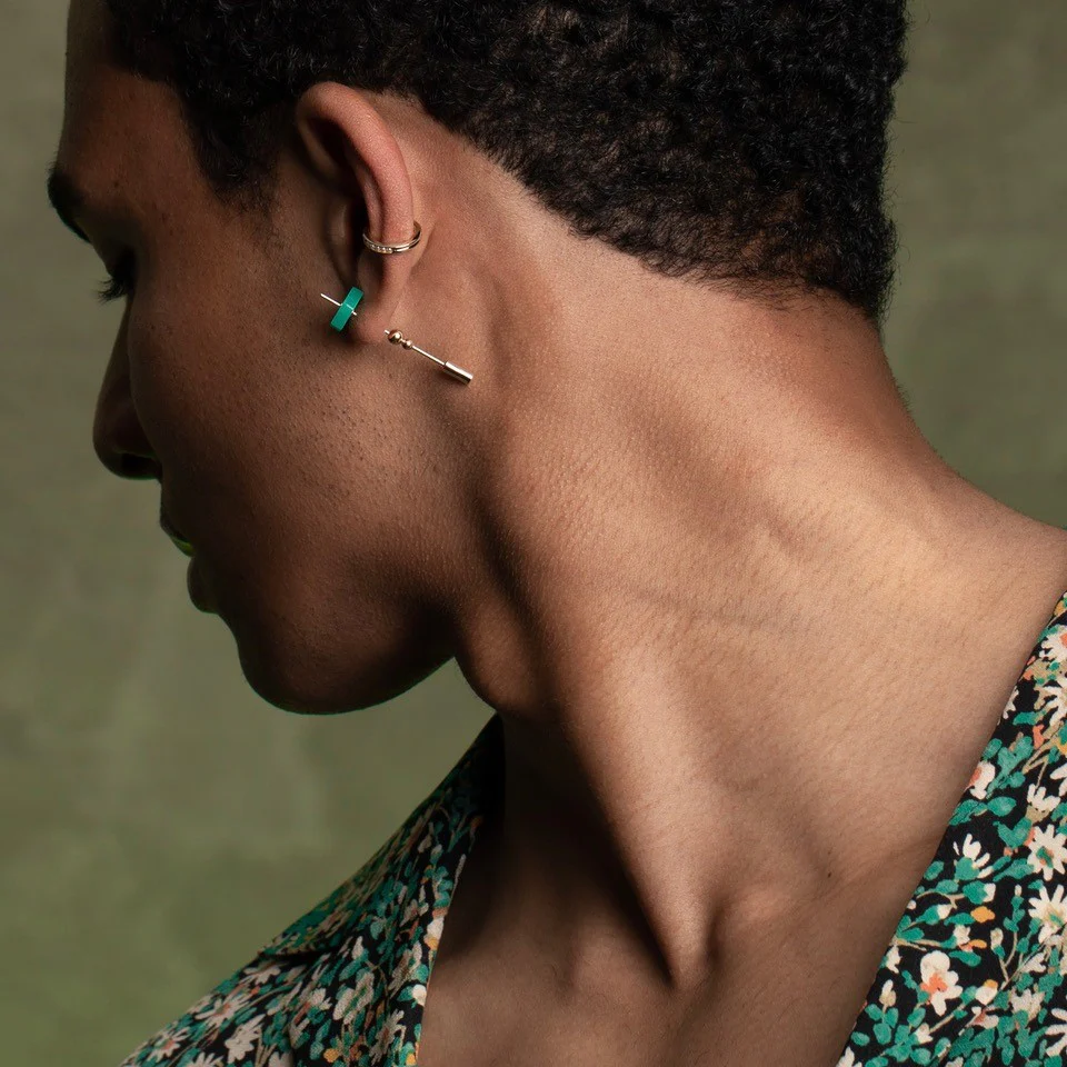 Short SPEAR Earring, Chrysoprase - Image 4