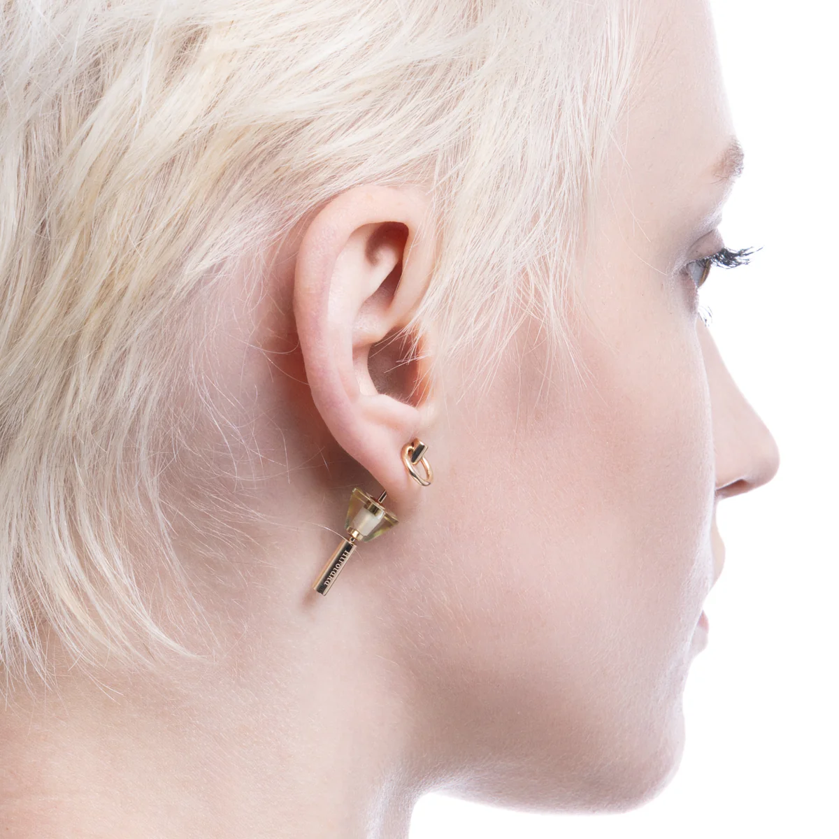 SPEAR Door Knocker Earring Small size, Lemon Quartz - Image 5