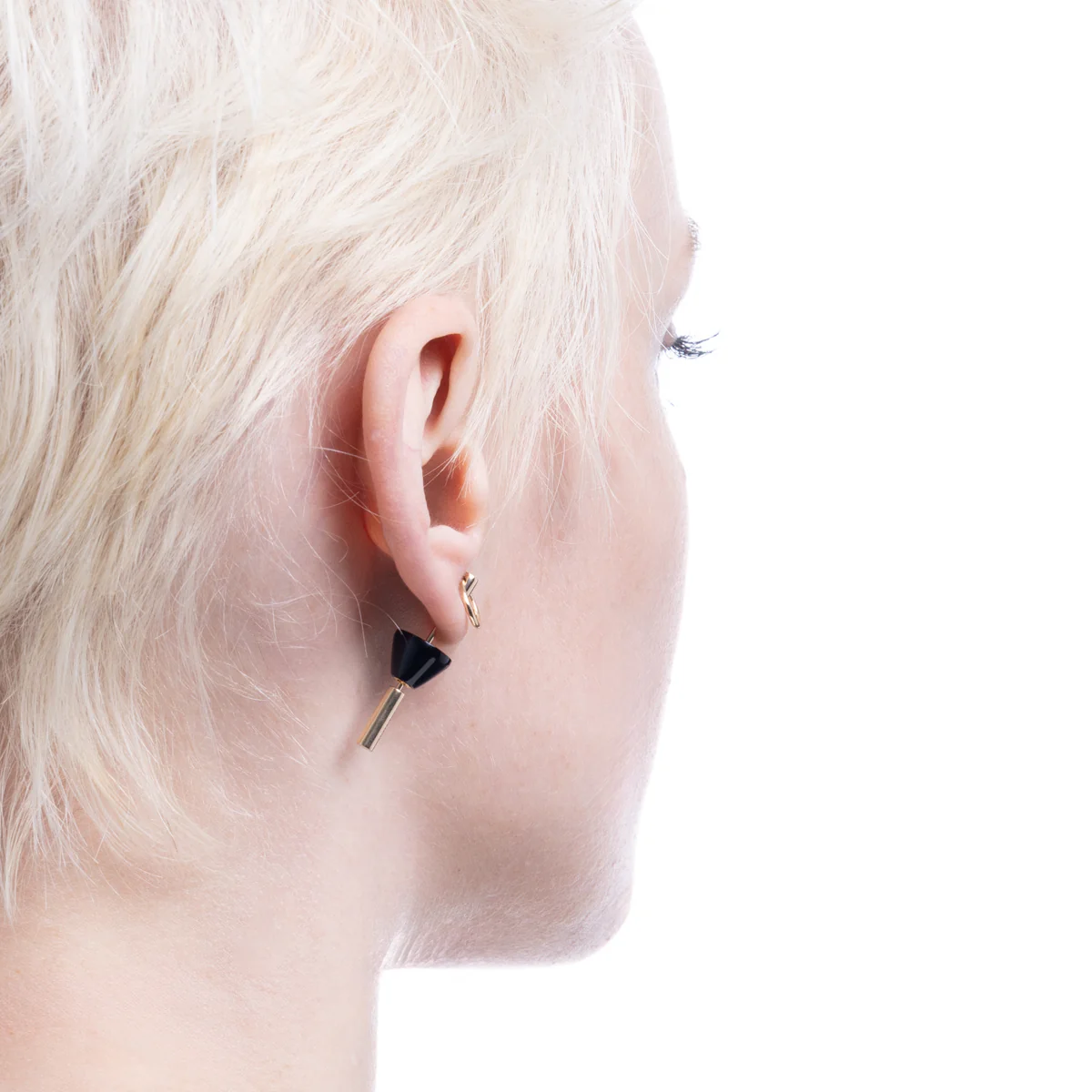 SPEAR Door Knocker Earring Small size, Onyx - Image 5