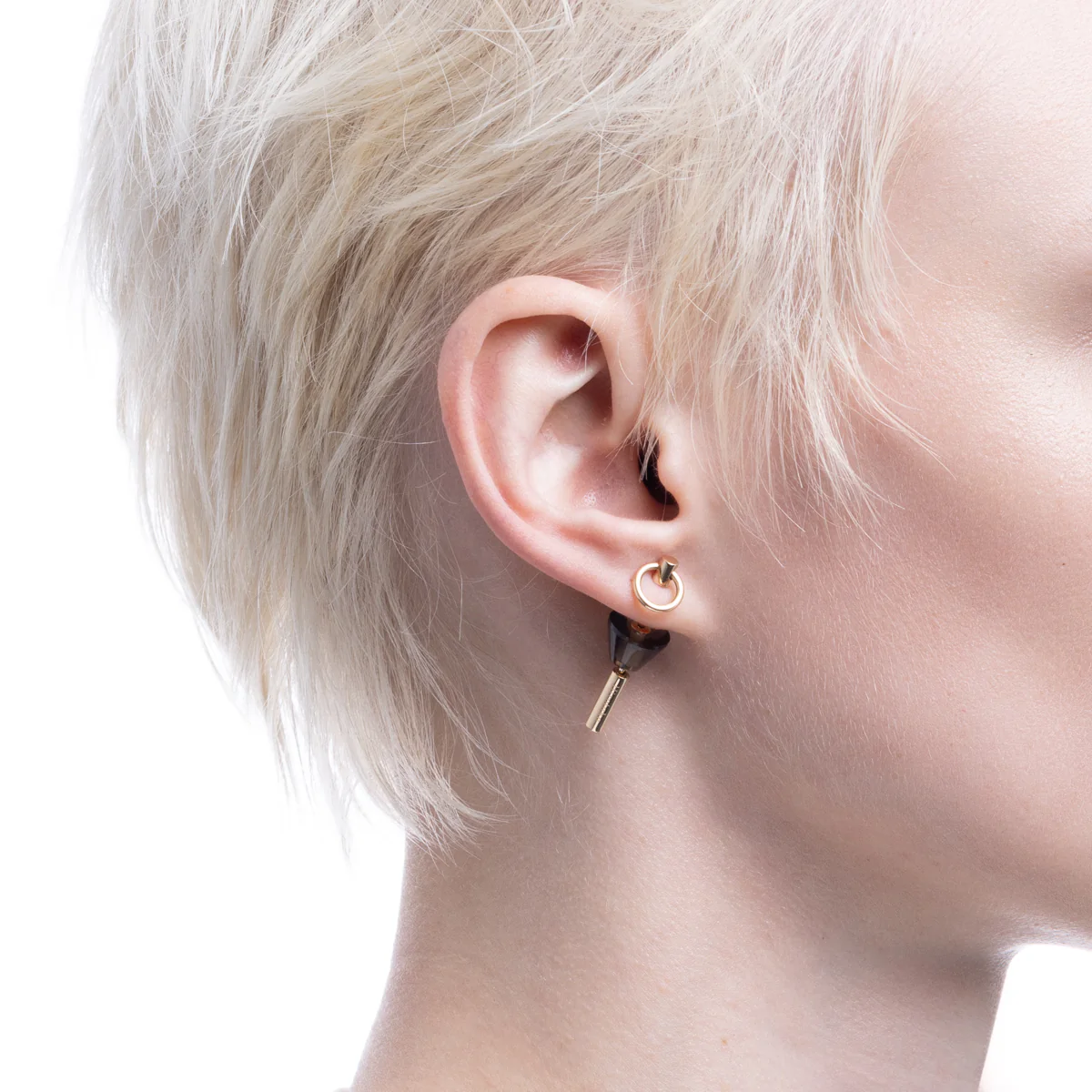 SPEAR Door Knocker Earring Small size, Smoky Quartz - Image 2