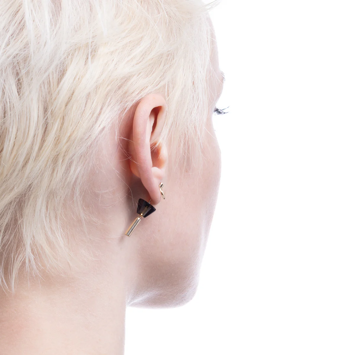 SPEAR Door Knocker Earring Small size, Smoky Quartz - Image 4
