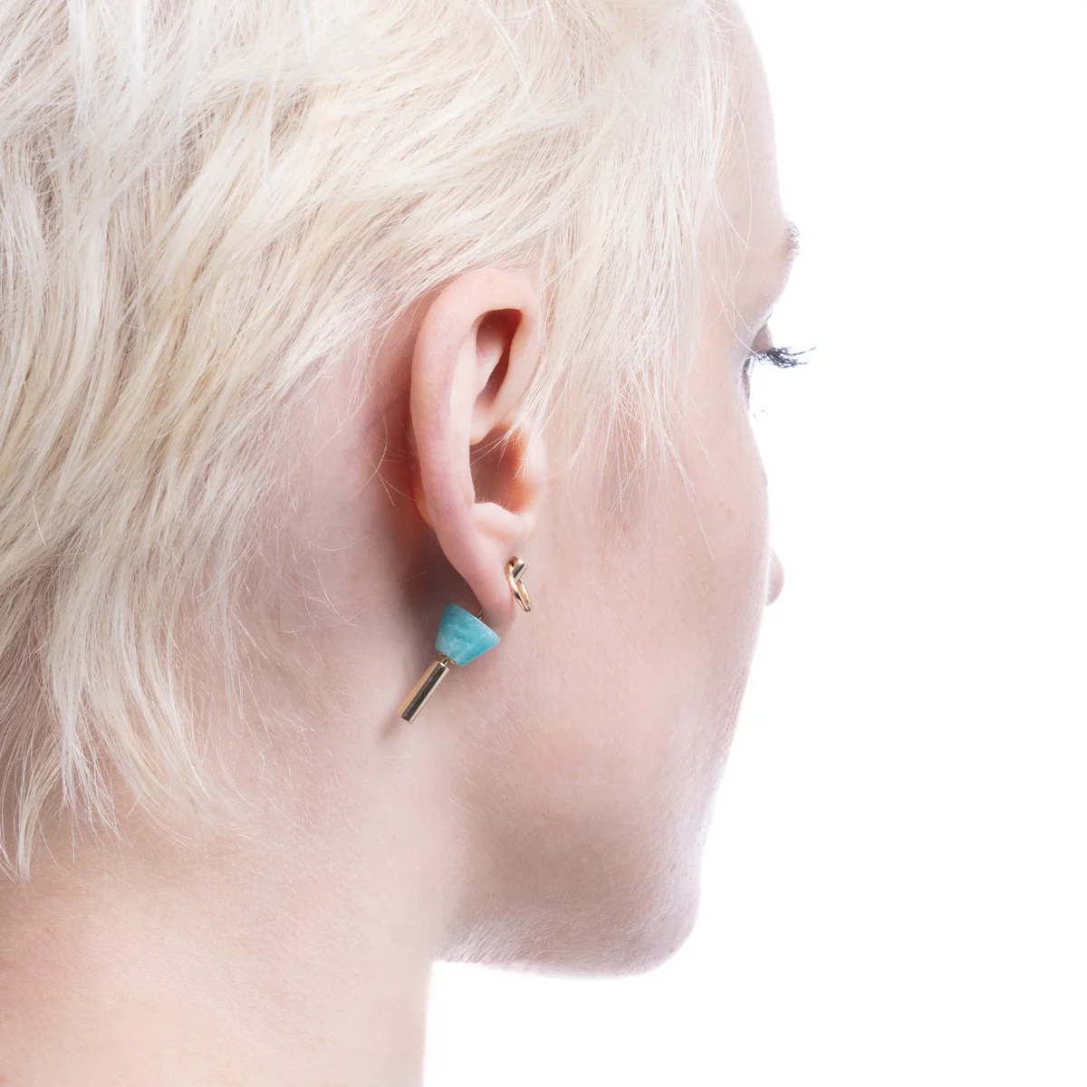 SPEAR Door Knocker Earring Small size, Amazonite - Image 5