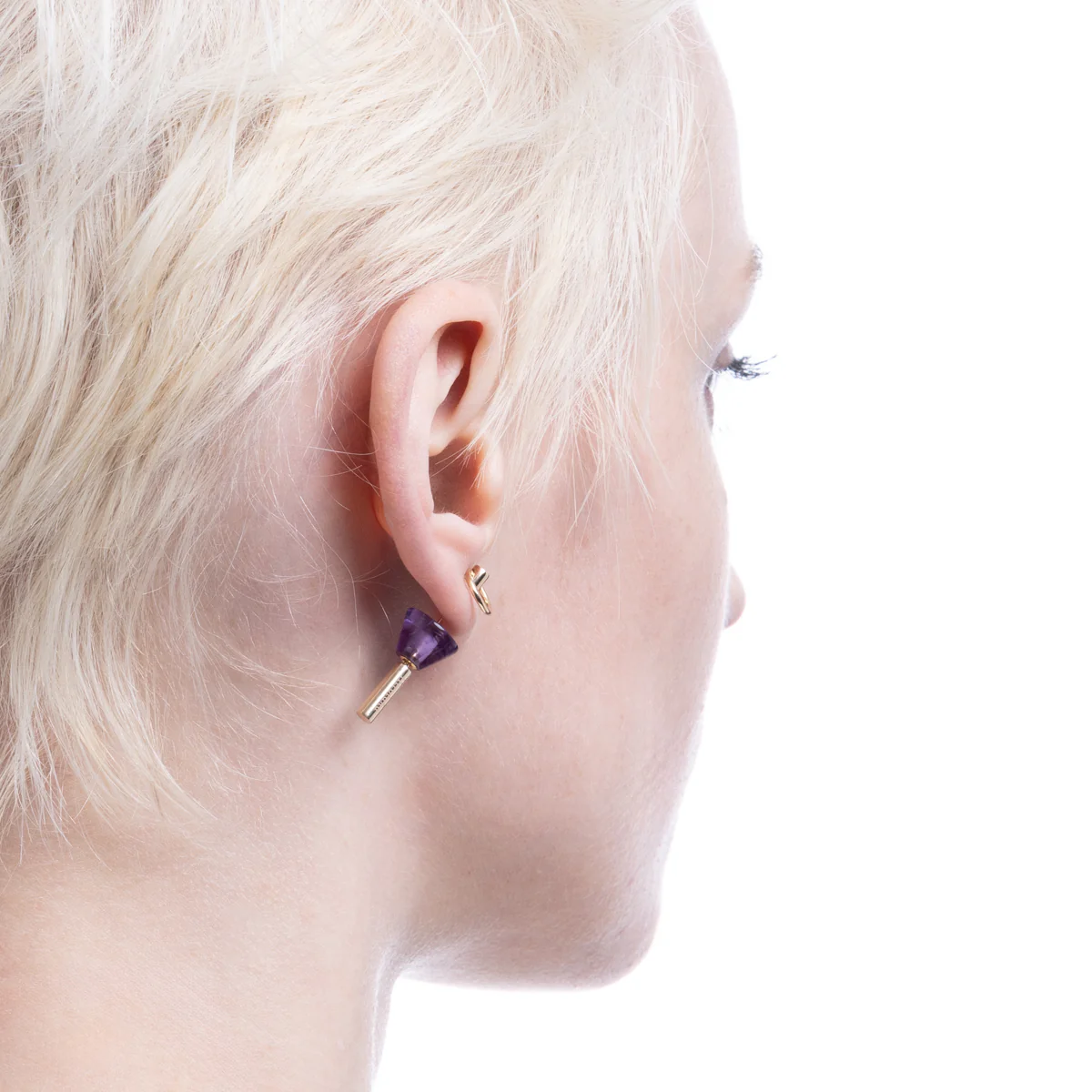 SPEAR Door Knocker Earring Small size, Amethyst - Image 5