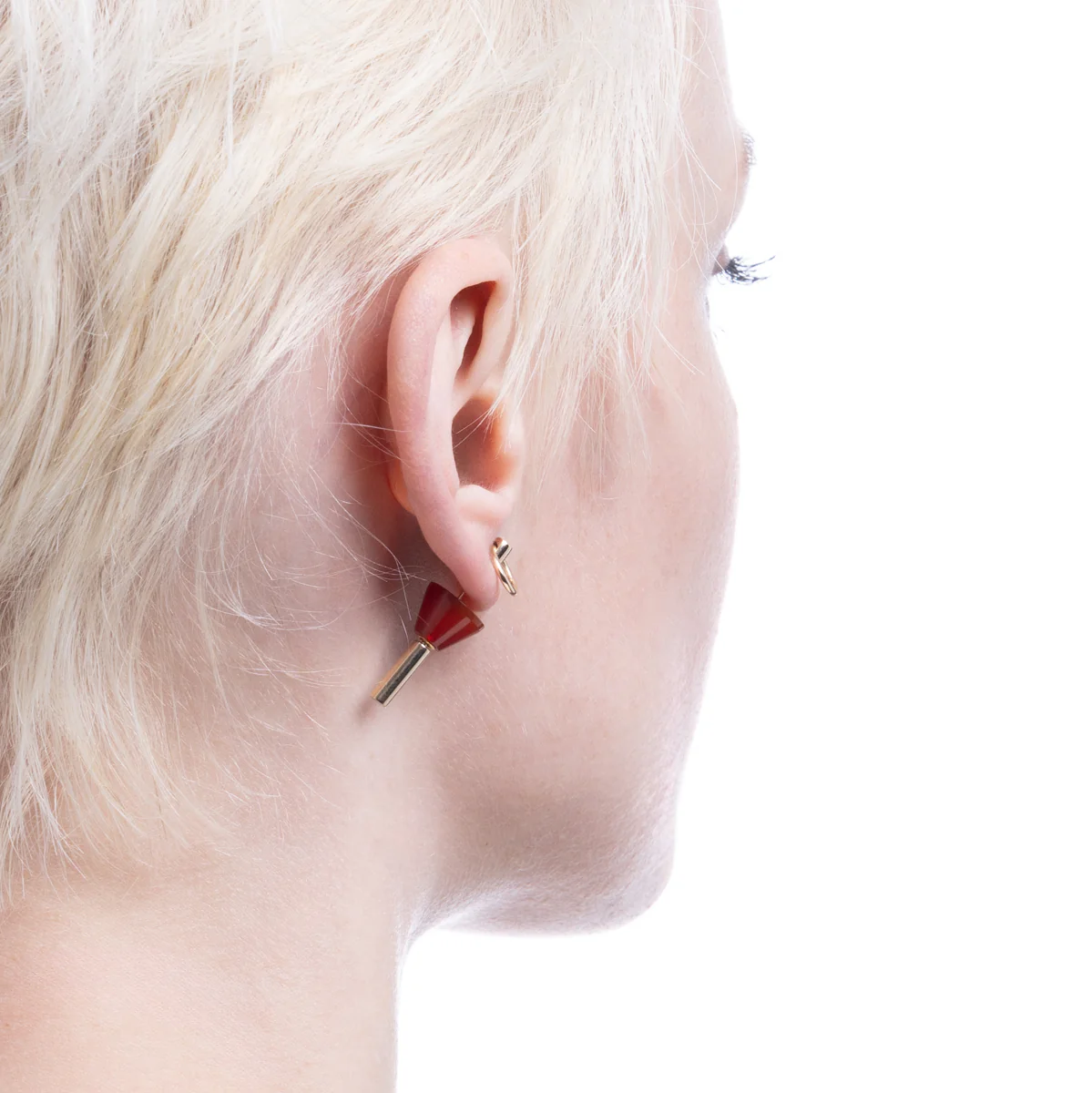 SPEAR Door Knocker Earring Small size, Carnelian - Image 4