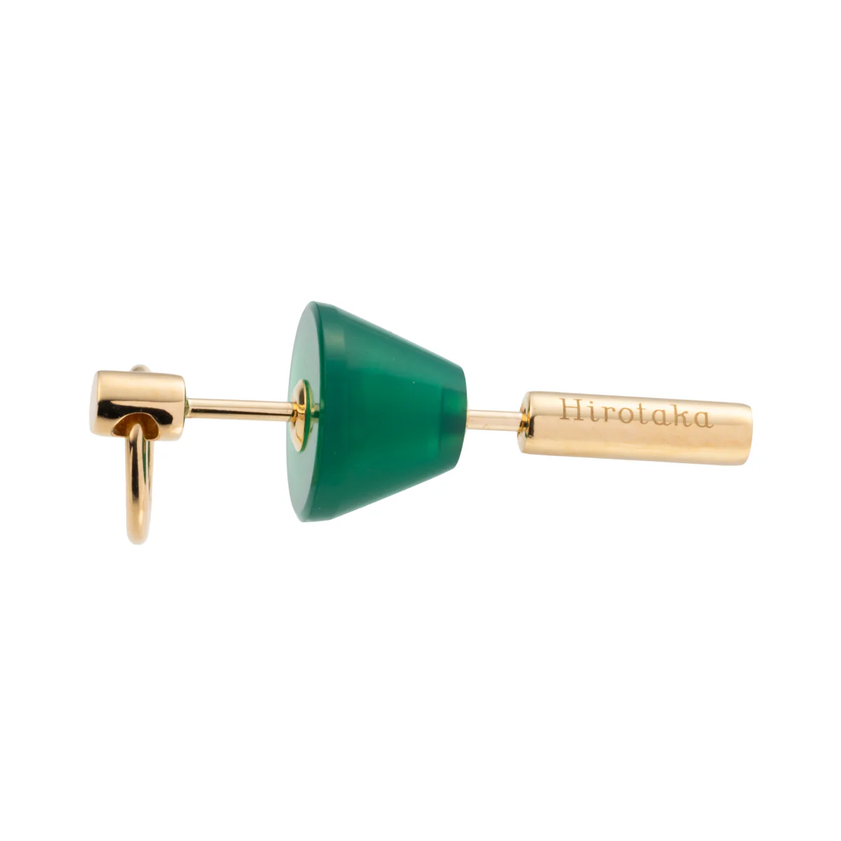 SPEAR Door Knocker Earring Small size, Green Agate - Image 3