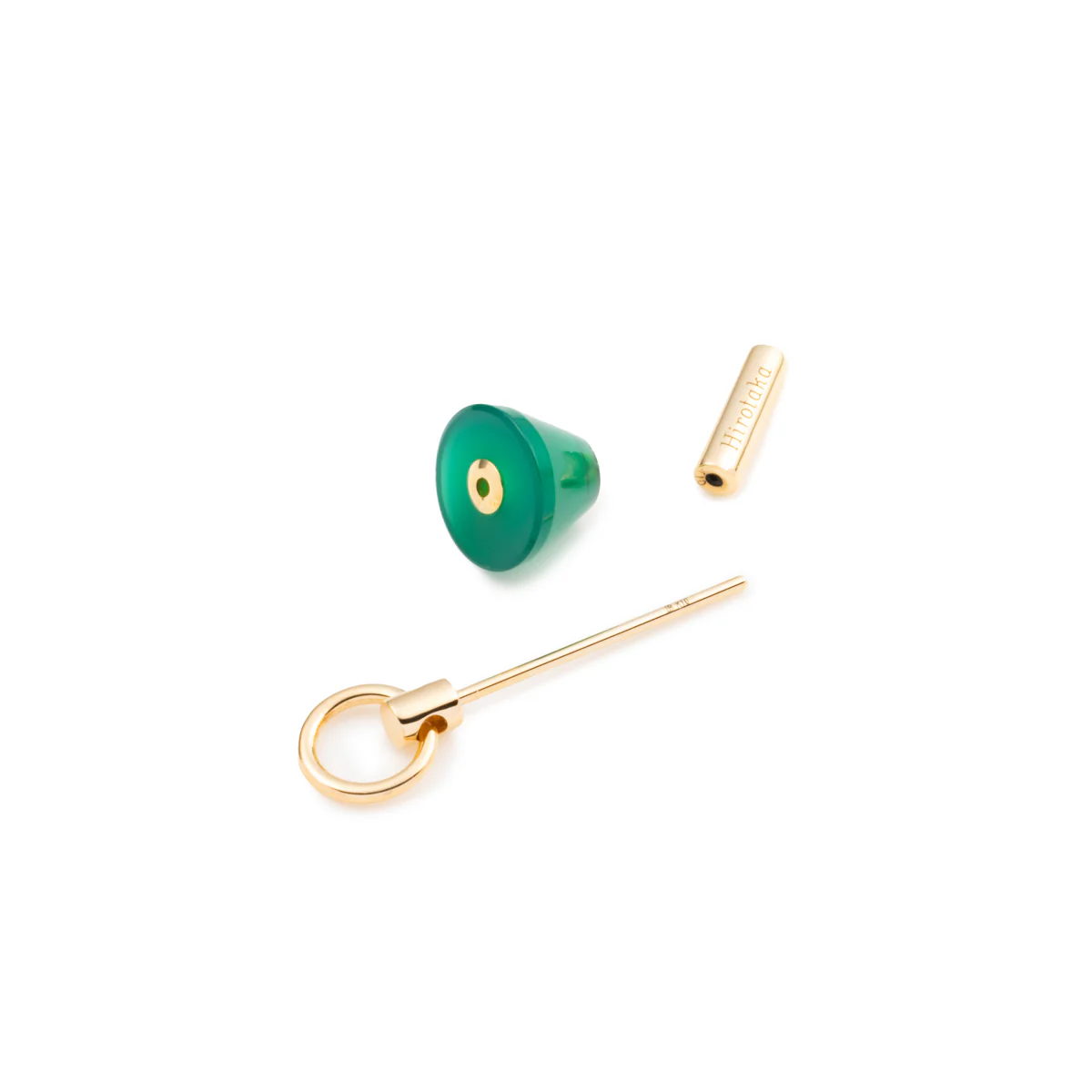 SPEAR Door Knocker Earring Small size, Green Agate - Image 4