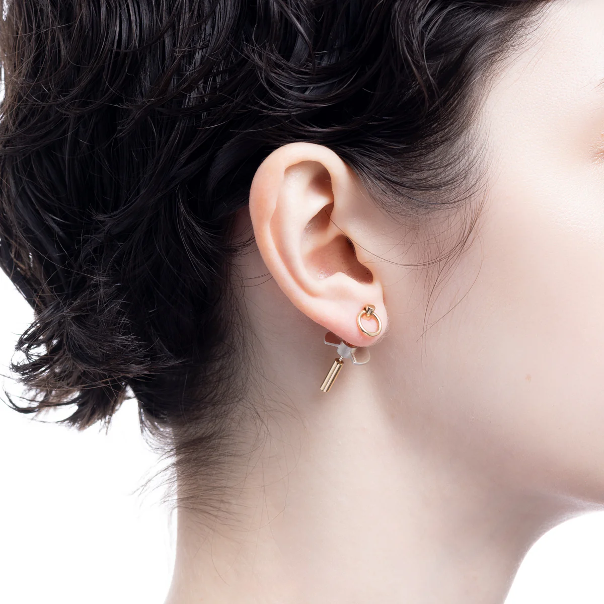 SPEAR Door Knocker Earring Small size, Silver Bird Disk - Image 2