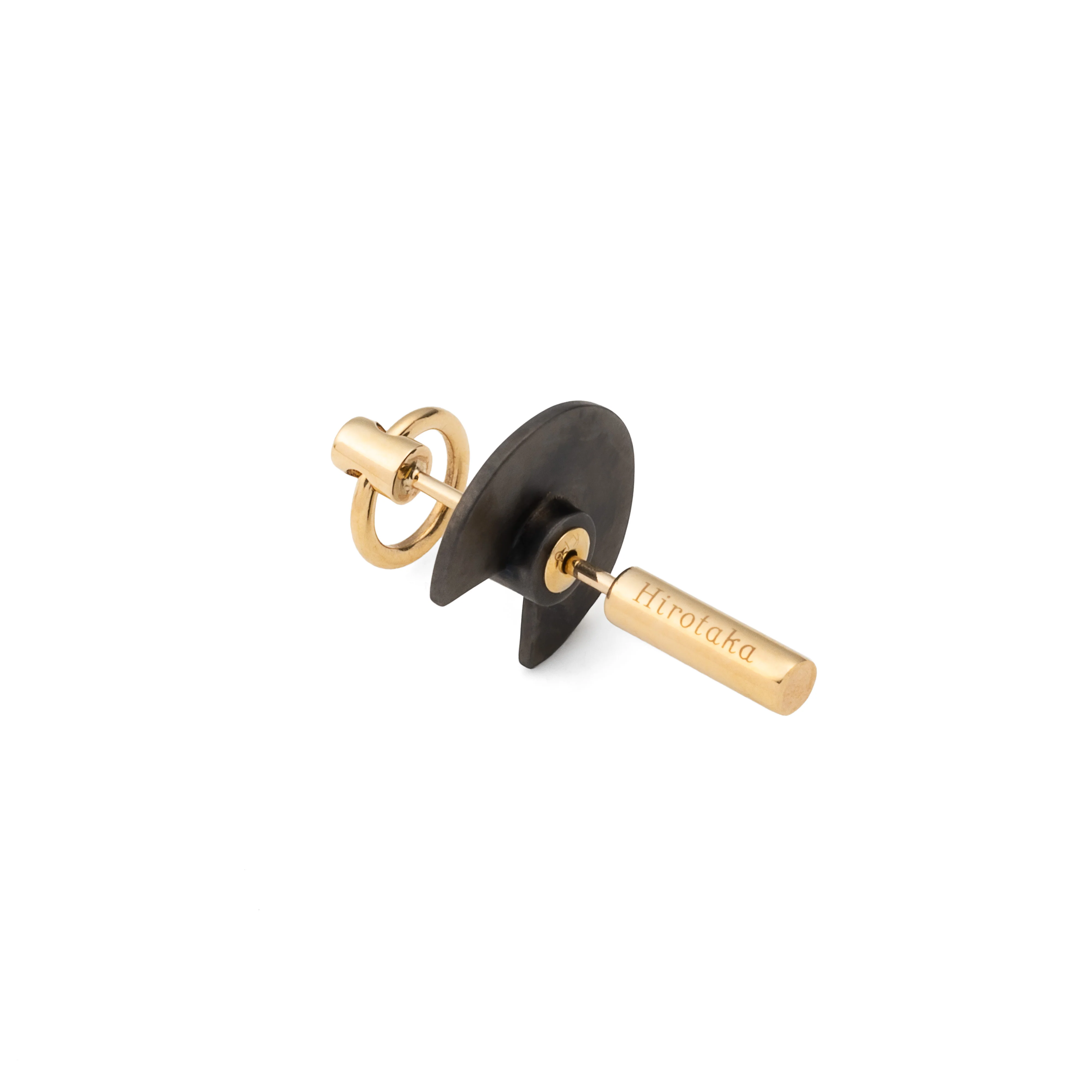 SPEAR Door Knocker Earring Small size, Black Bird Disk - Image 2