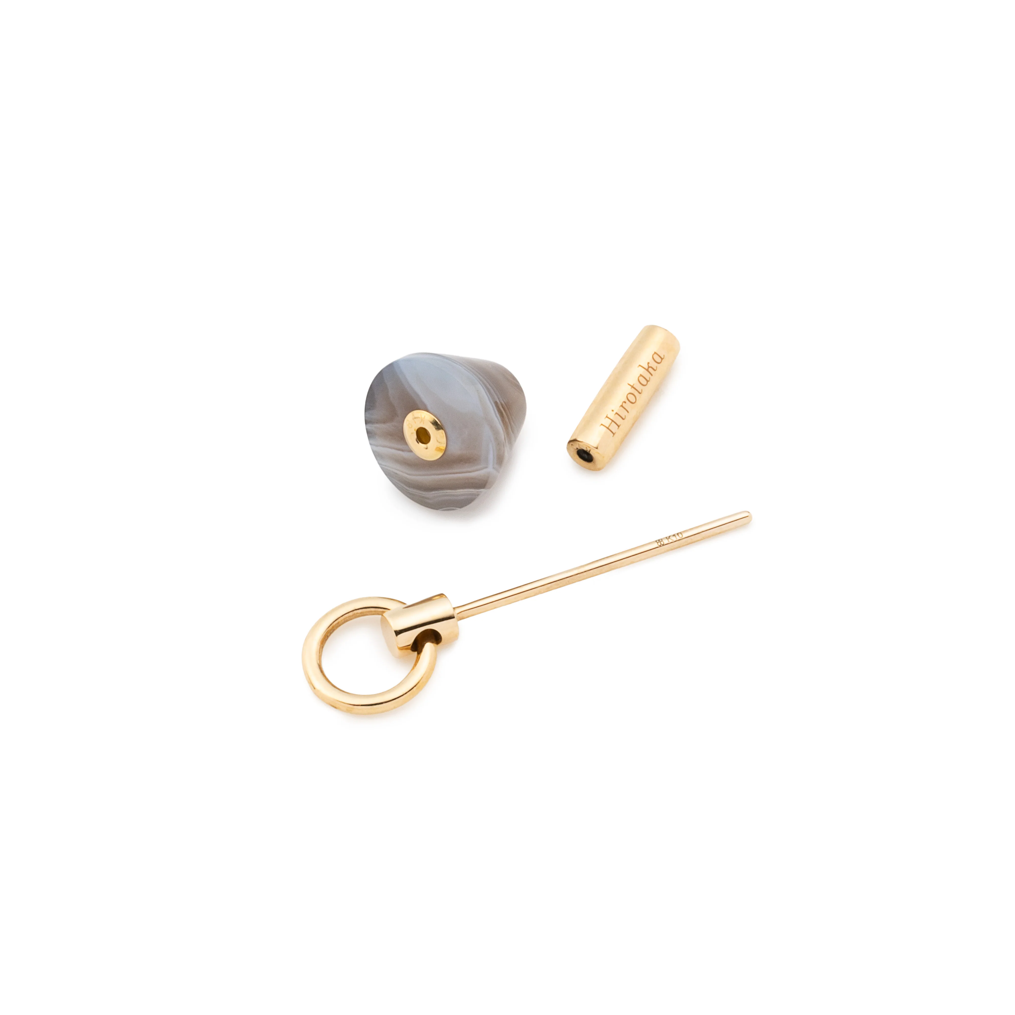 SPEAR Door Knocker Earring Small size, Botswana Agate - Image 3