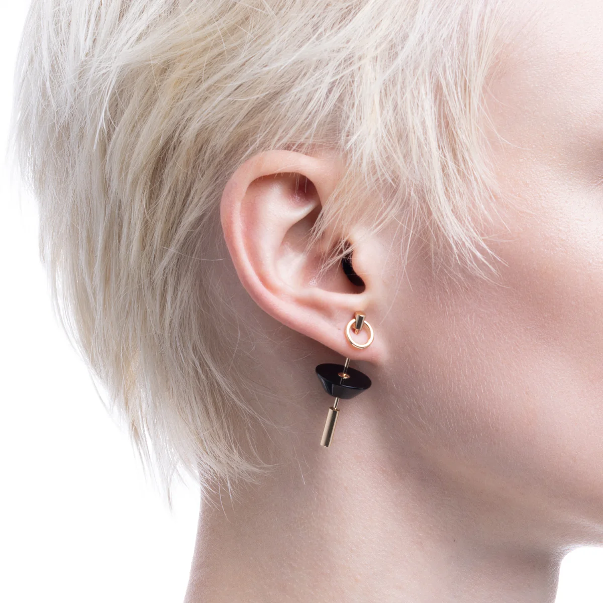 SPEAR Door Knocker Earring Medium size, Onyx - Image 2