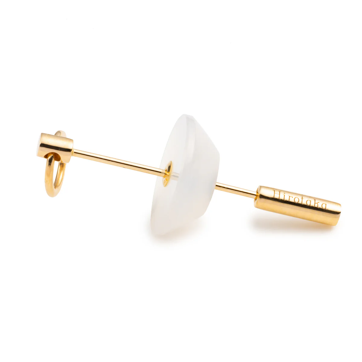 SPEAR Door Knocker Earring Medium size, White Chalcedony - Image 3