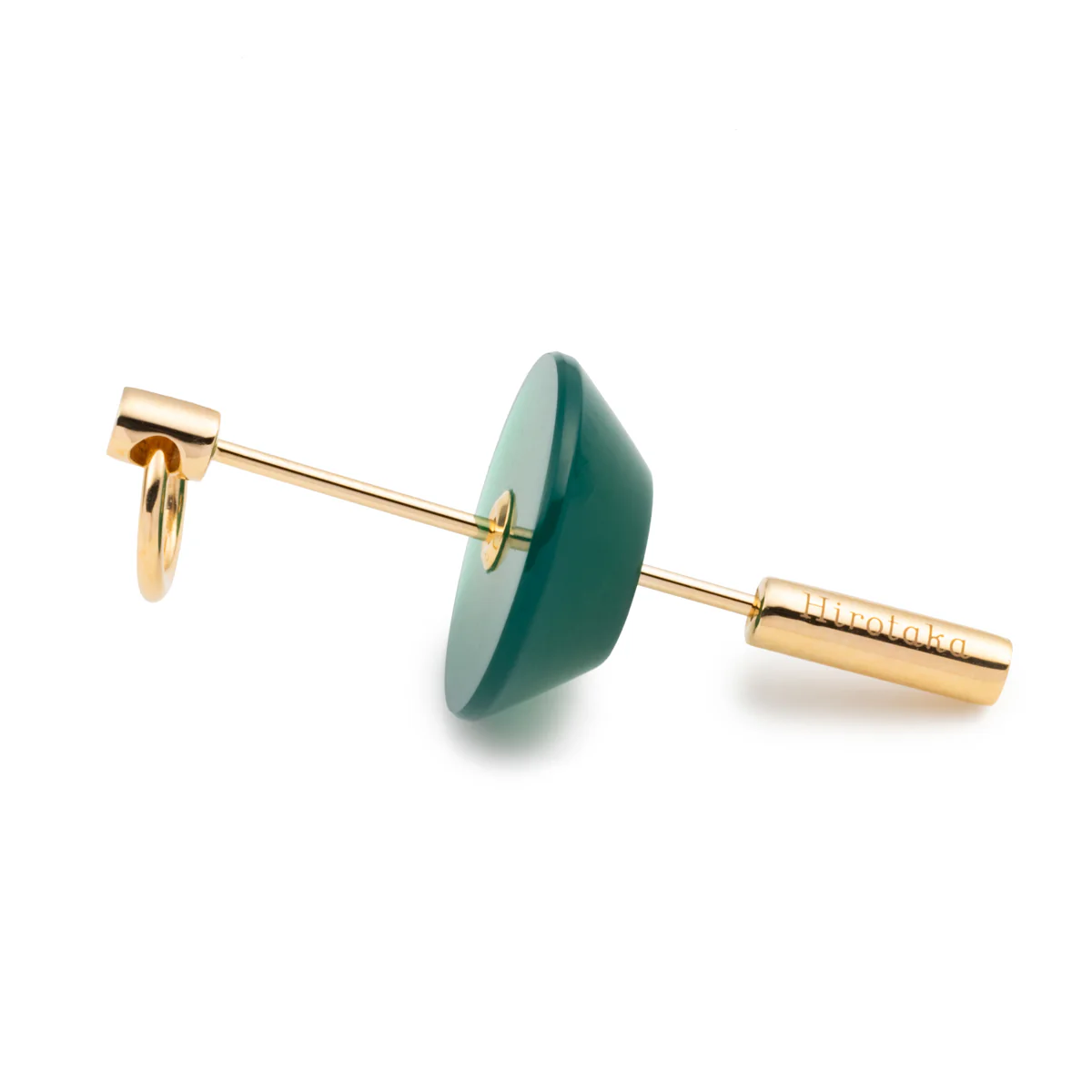 SPEAR Door Knocker Earring Medium size, Green Agate - Image 3