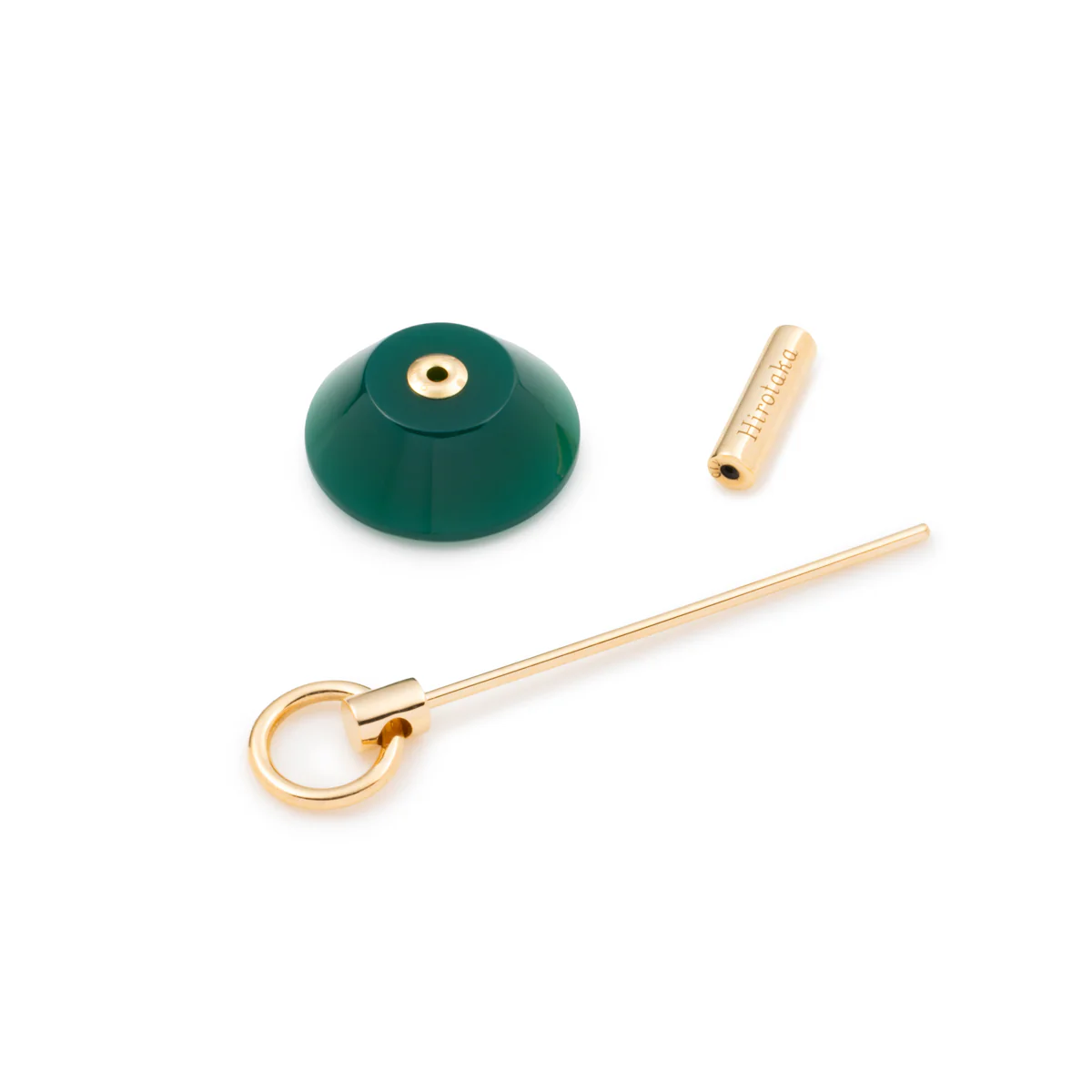 SPEAR Door Knocker Earring Medium size, Green Agate - Image 4