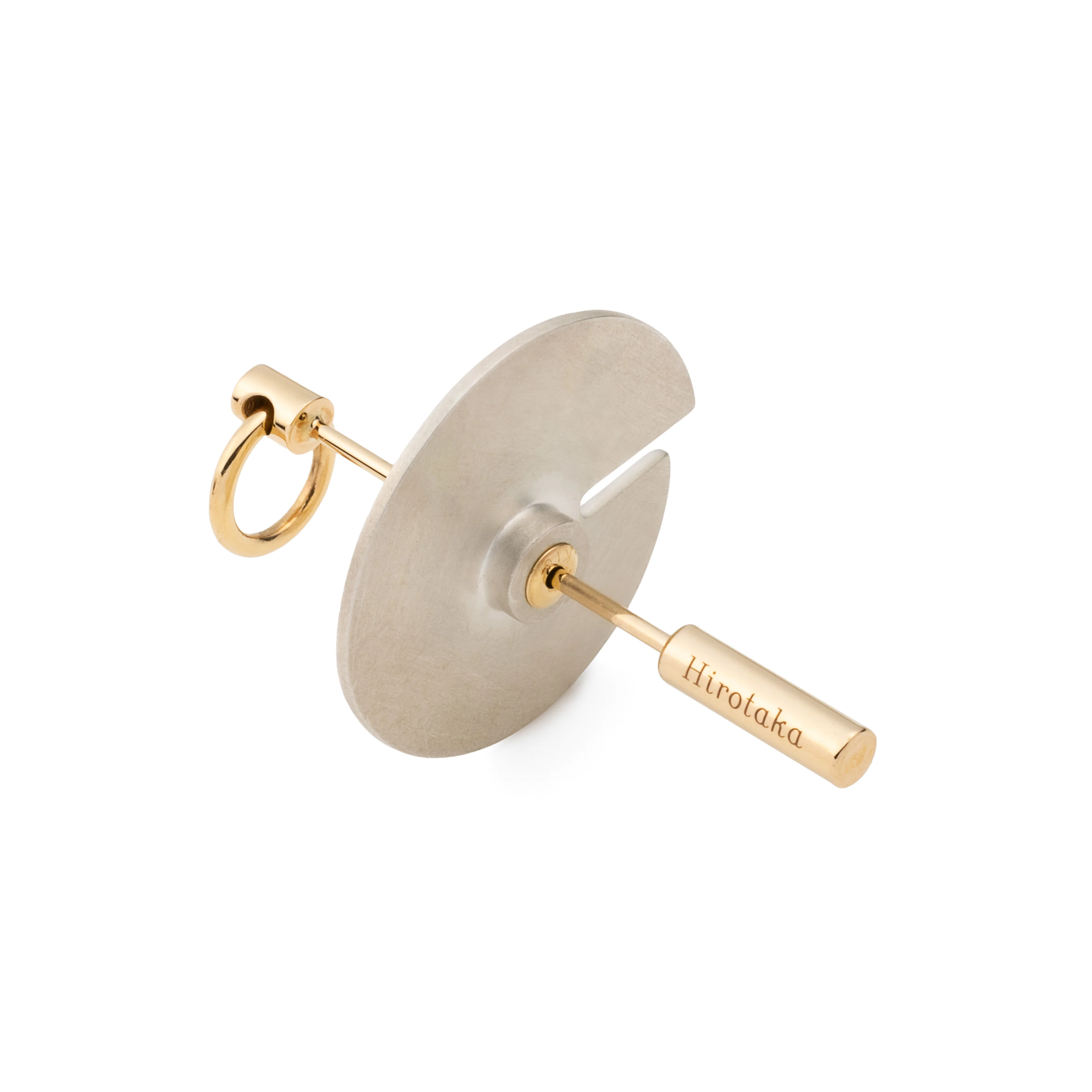 SPEAR Door Knocker Earring Medium size, Silver Bird Disk - Image 3