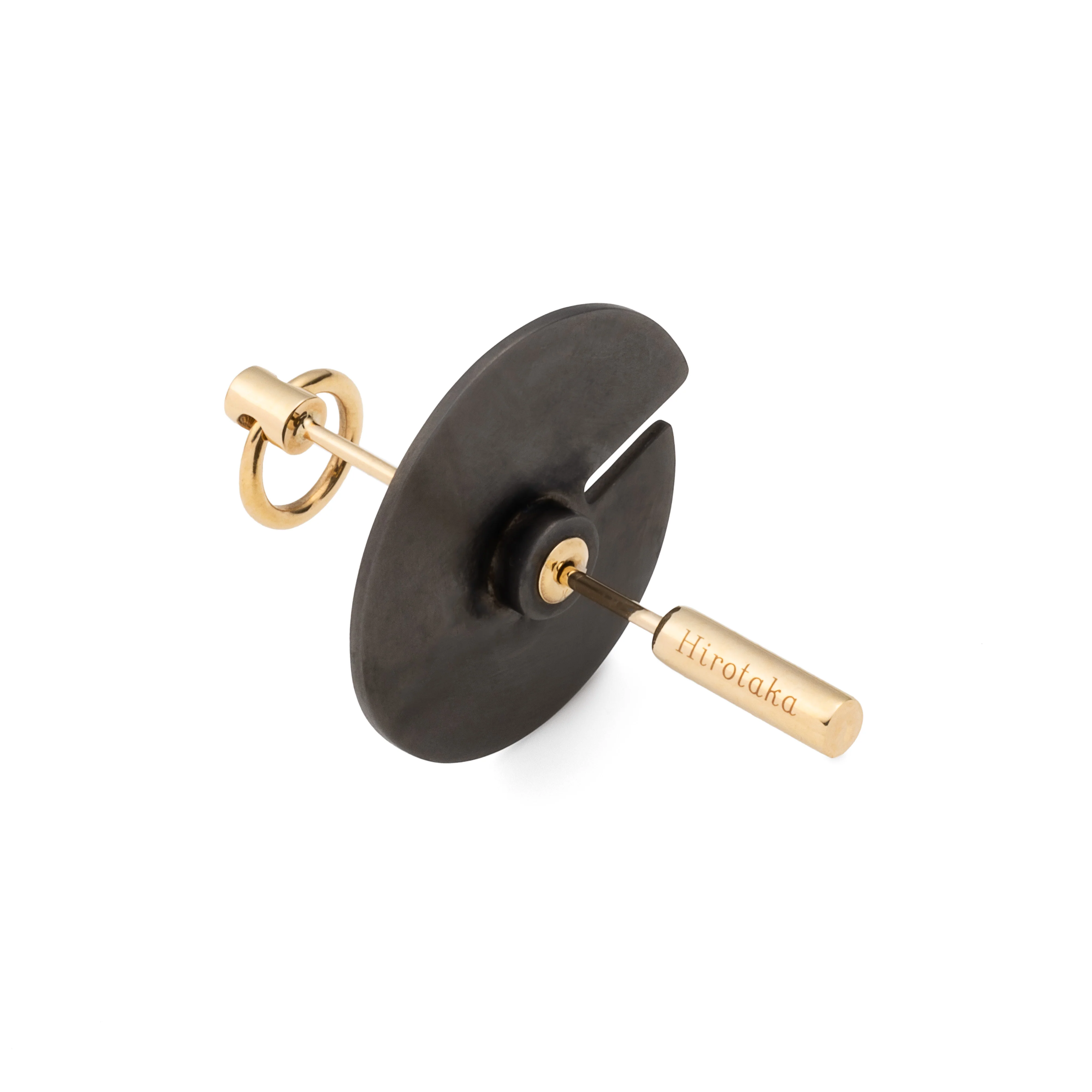 SPEAR Door Knocker Earring Medium size, Black Bird Disk - Image 2