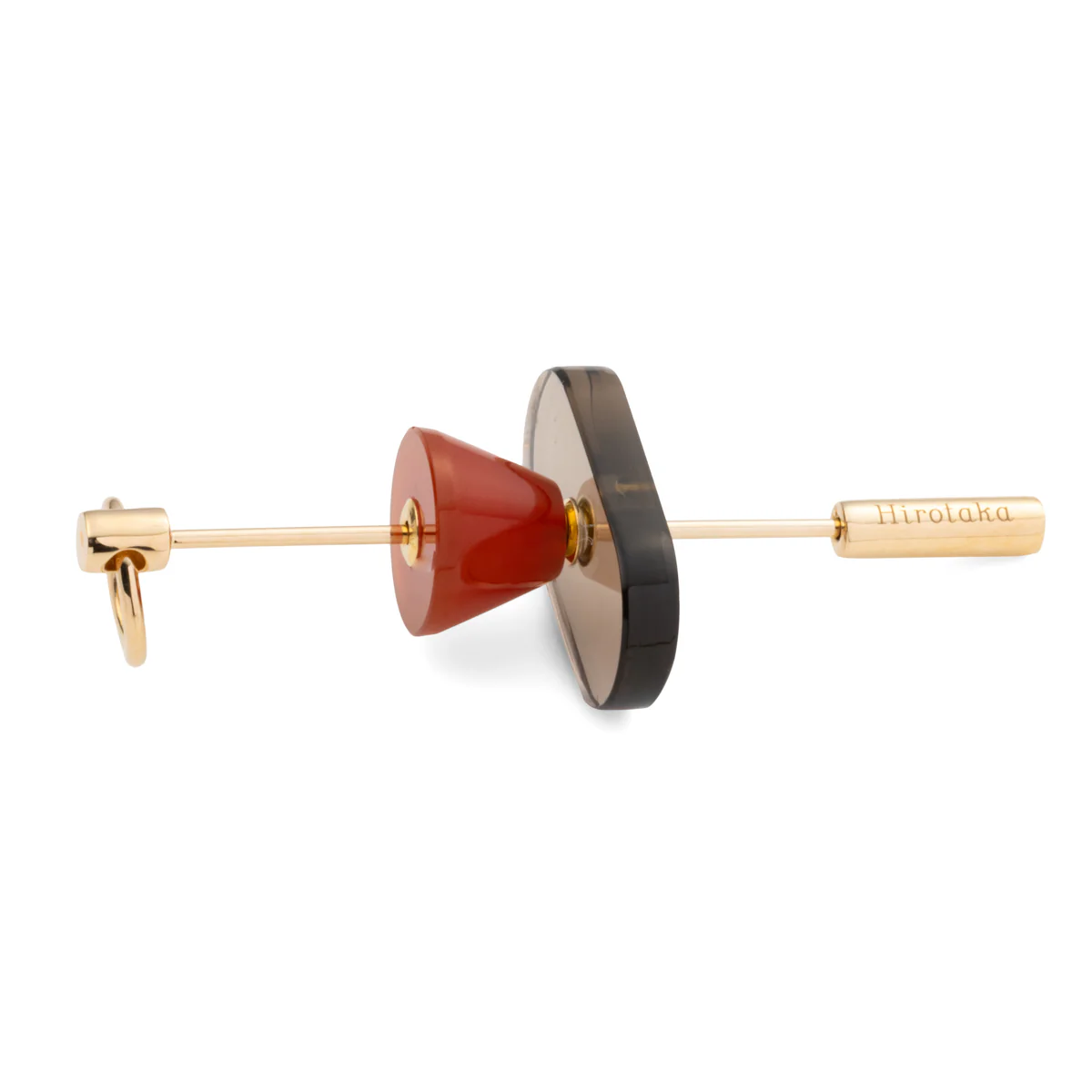 SPEAR Door Knocker Earring  Large size, Smoky Quartz & Carnelian - Image 3