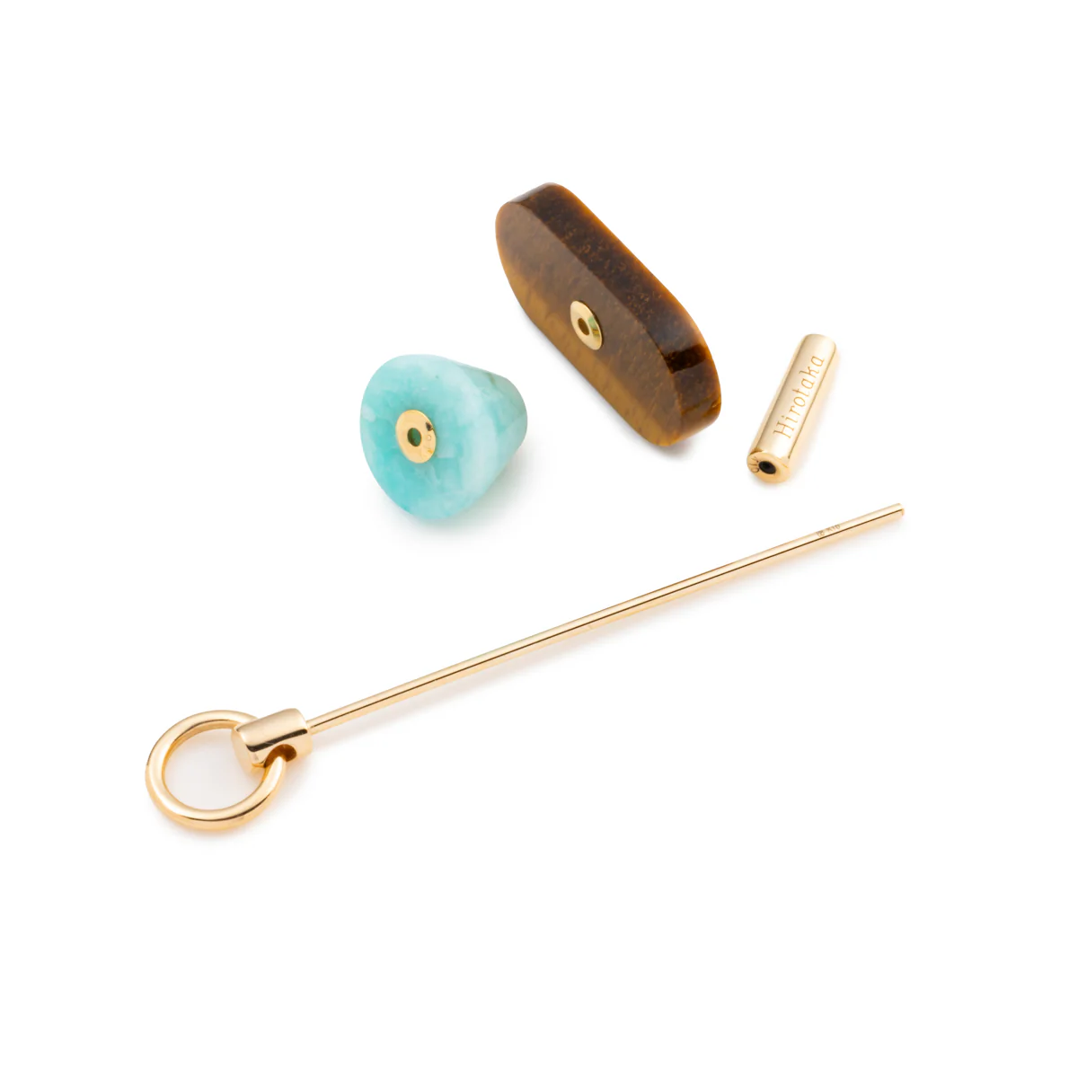 SPEAR Door Knocker Earring  Large size, Tiger's Eye &Amazonite - Image 4