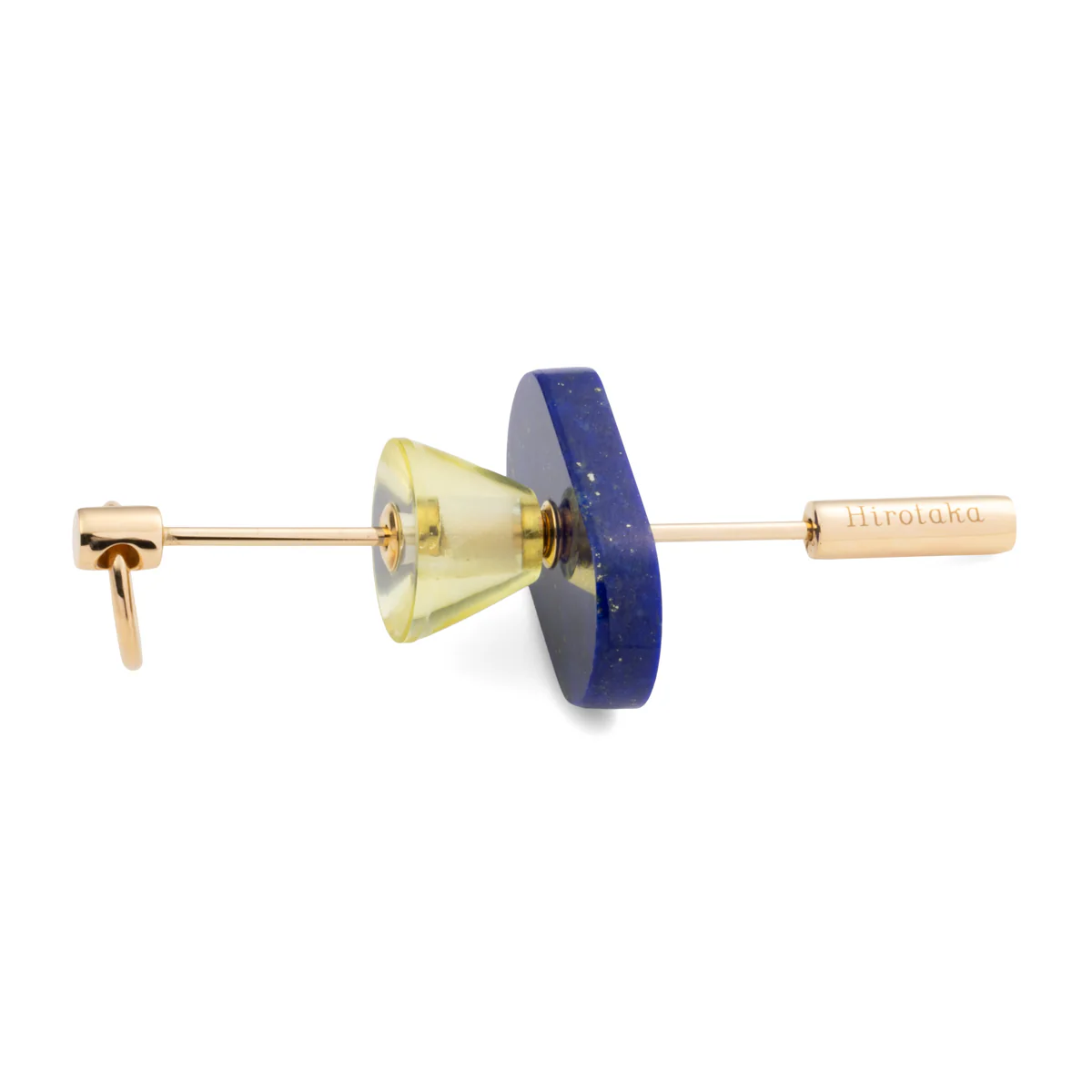 SPEAR Door Knocker Earring  Large size, Lapis lazuli & Lemon Quartz - Image 3