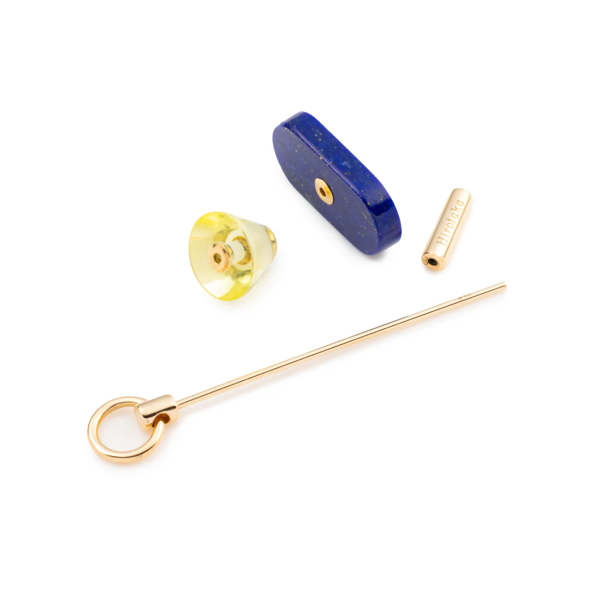 SPEAR Door Knocker Earring  Large size, Lapis lazuli & Lemon Quartz - Image 4