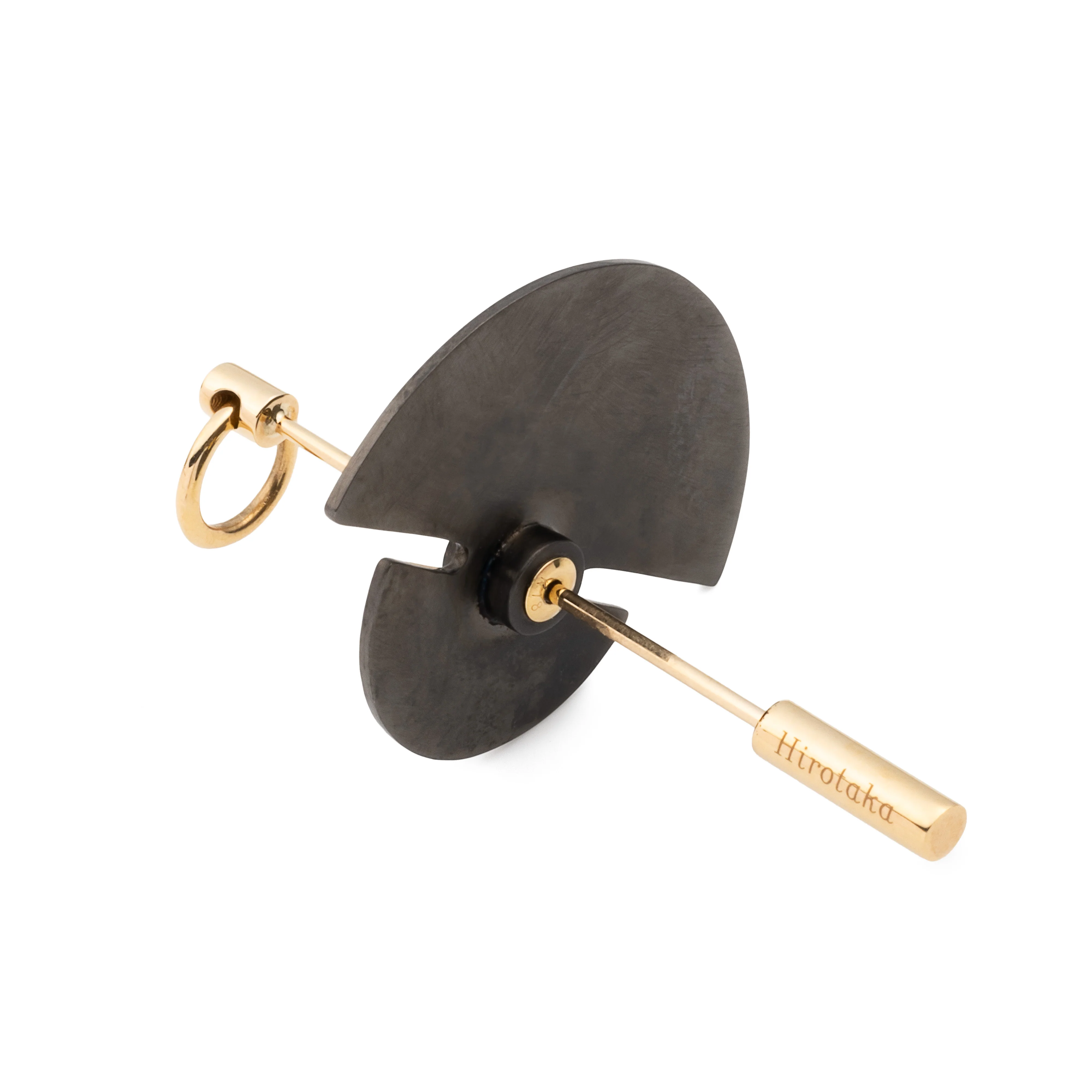 SPEAR Door Knocker Earring Large size, Black Bird Disk - Image 3