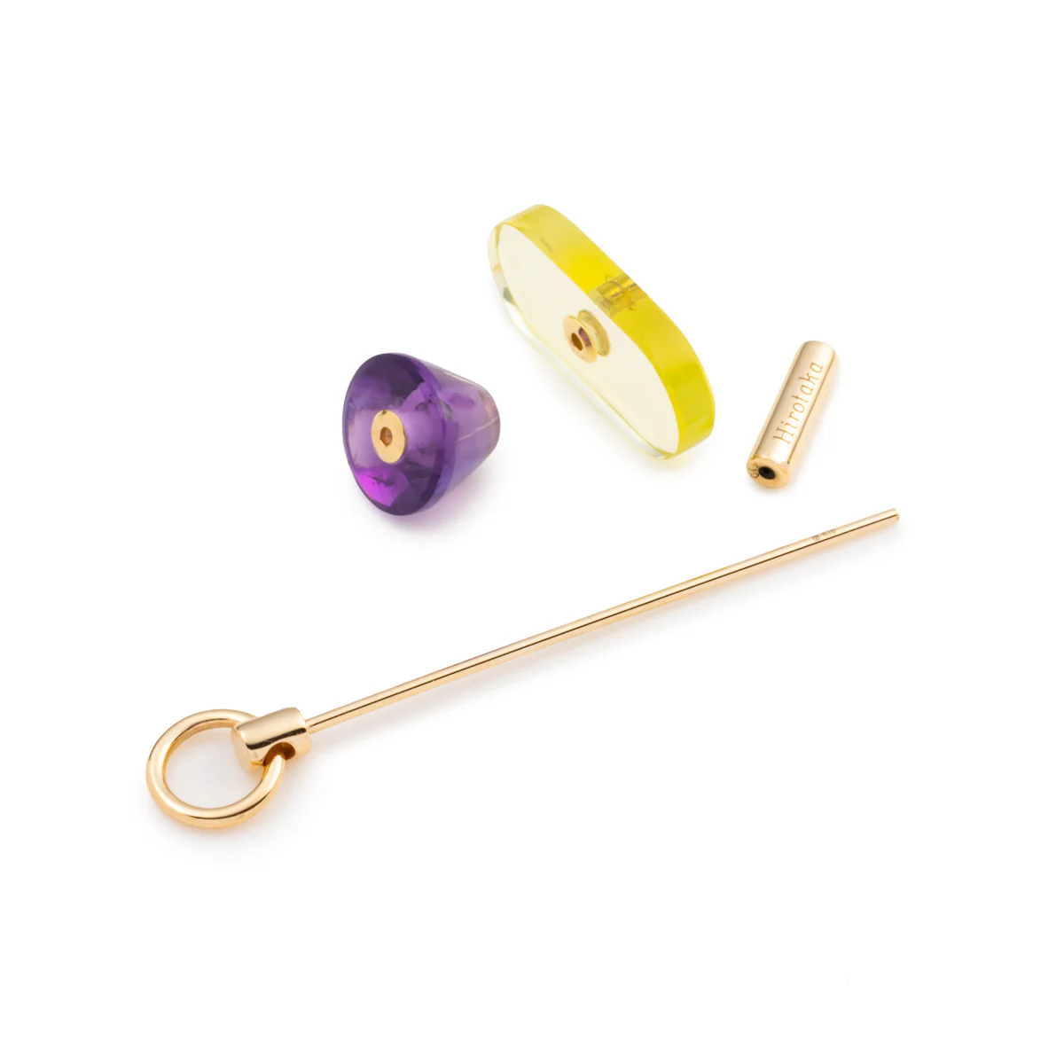 SPEAR Door Knocker Earring  Large size,  Lemon Quartz & Amethyst - Image 4