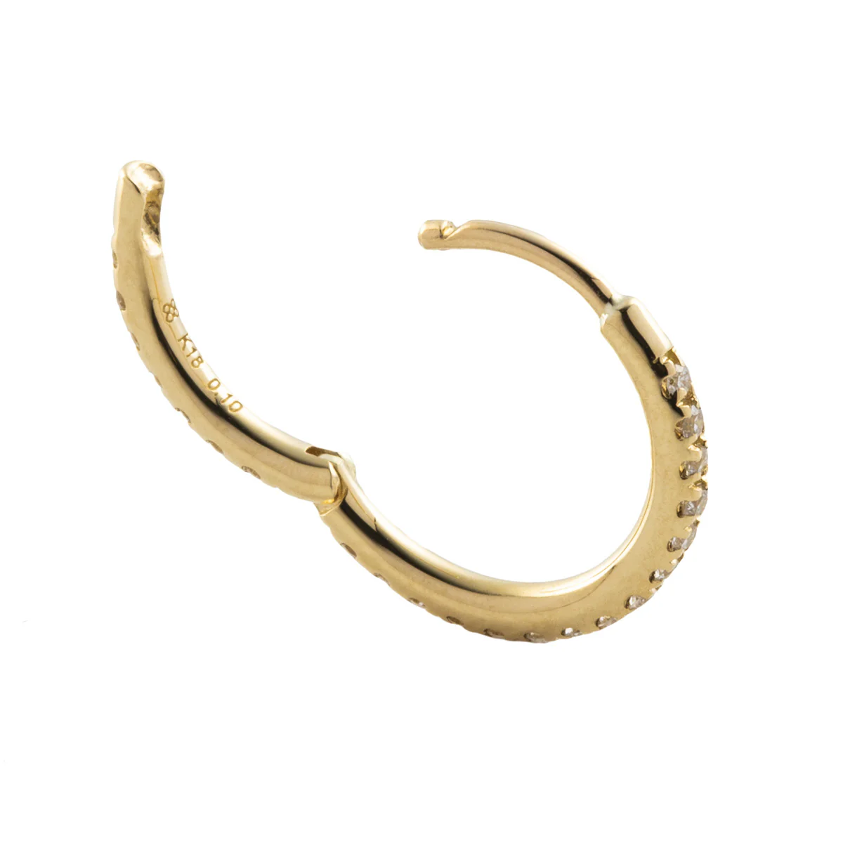 18K MANHATTAN Diamond Hoop Earring Large size - Image 4