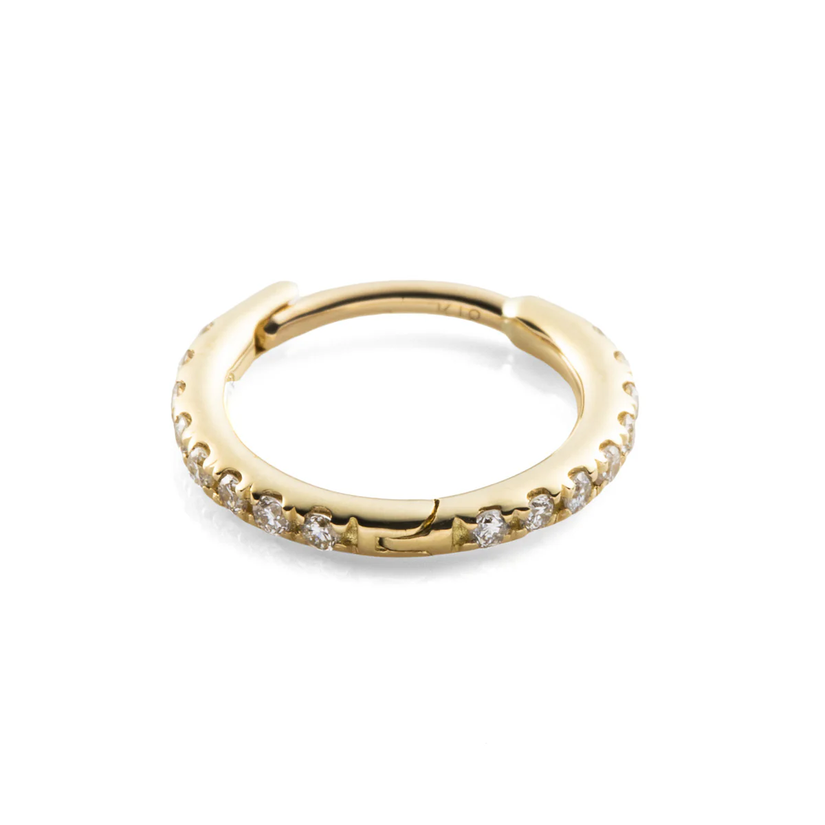 18K MANHATTAN Diamond Hoop Earring Medium size - Image 3