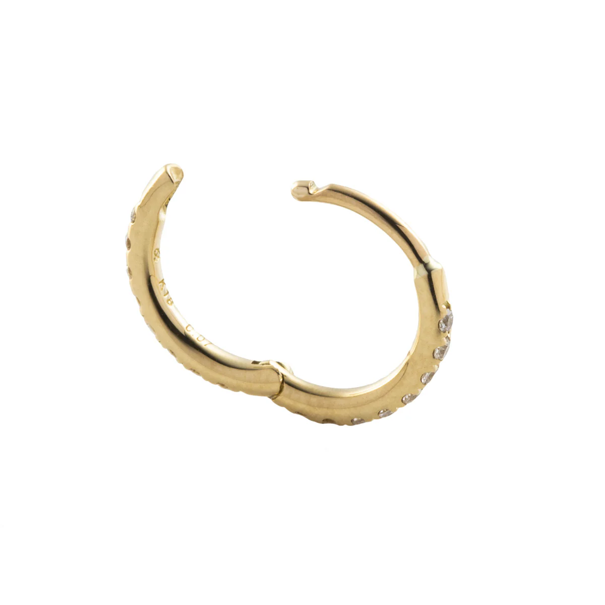 18K MANHATTAN Diamond Hoop Earring Medium size - Image 4