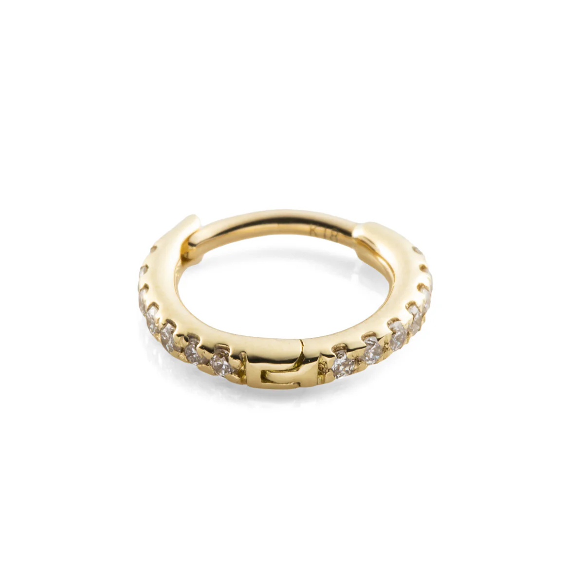 18K MANHATTAN Diamond Hoop Earring Small size - Image 3