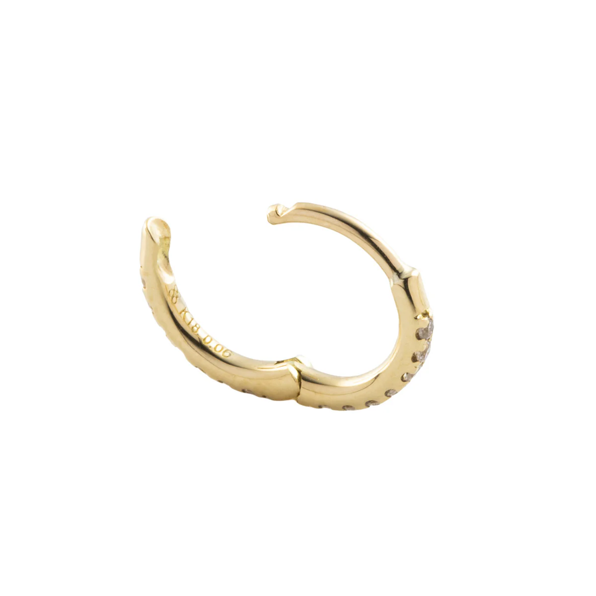 18K MANHATTAN Diamond Hoop Earring Small size - Image 4