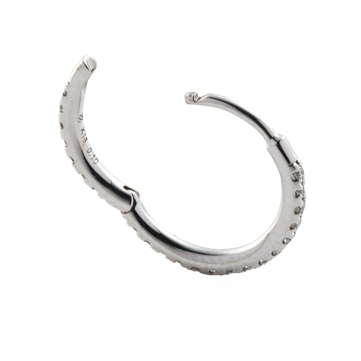 18K MANHATTAN Diamond Hoop Earring Large size - Image 4