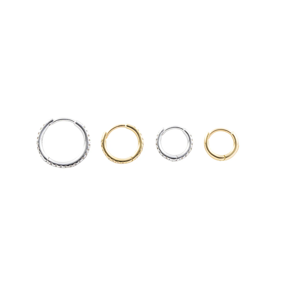 18K MANHATTAN Diamond Hoop Earring Large size - Image 7