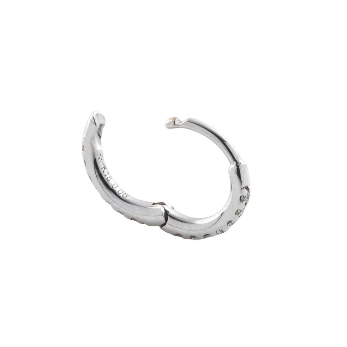 18K MANHATTAN Diamond Hoop Earring Small size - Image 4