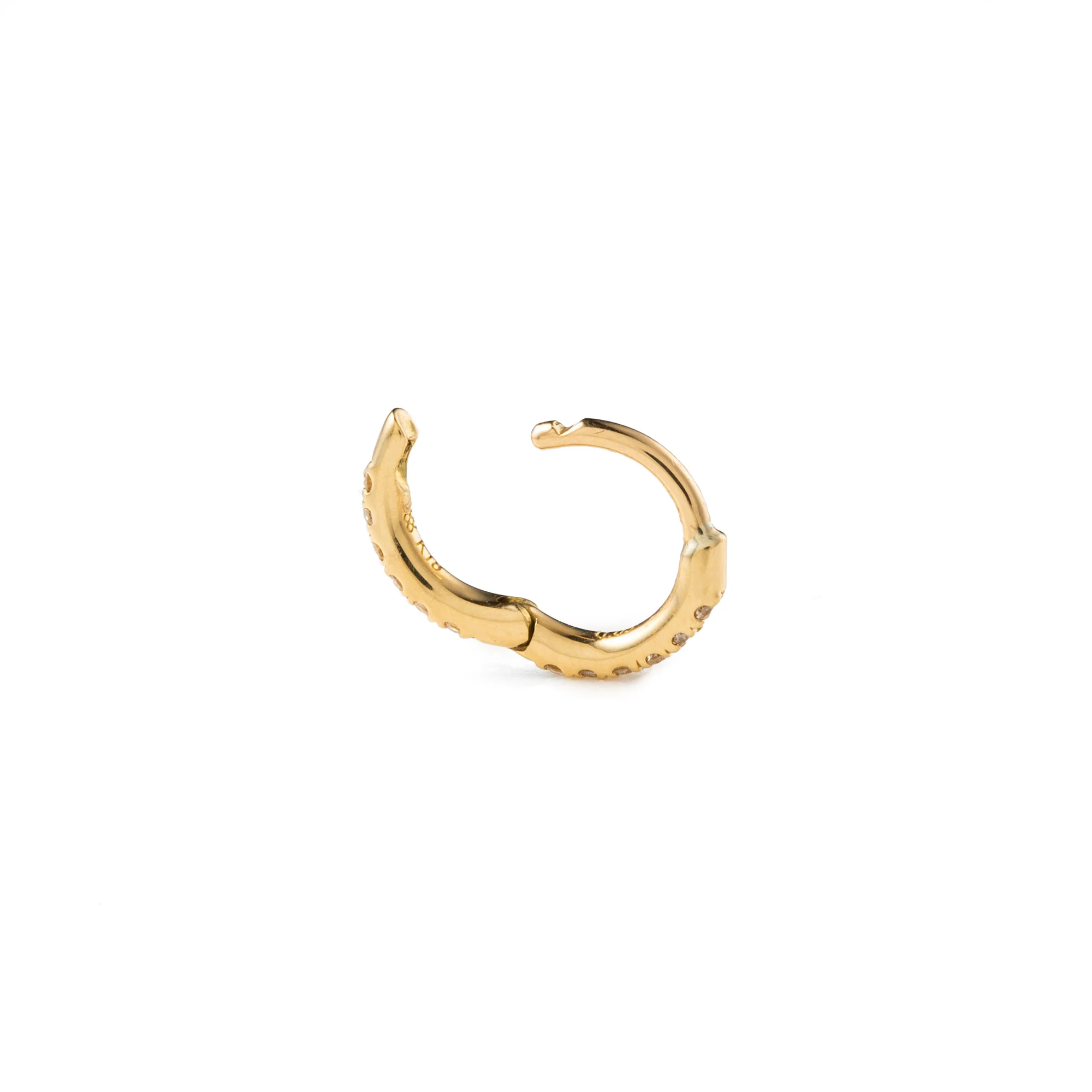 18K MANHATTAN Diamond Hoop Earring Extra Small size - Image 3