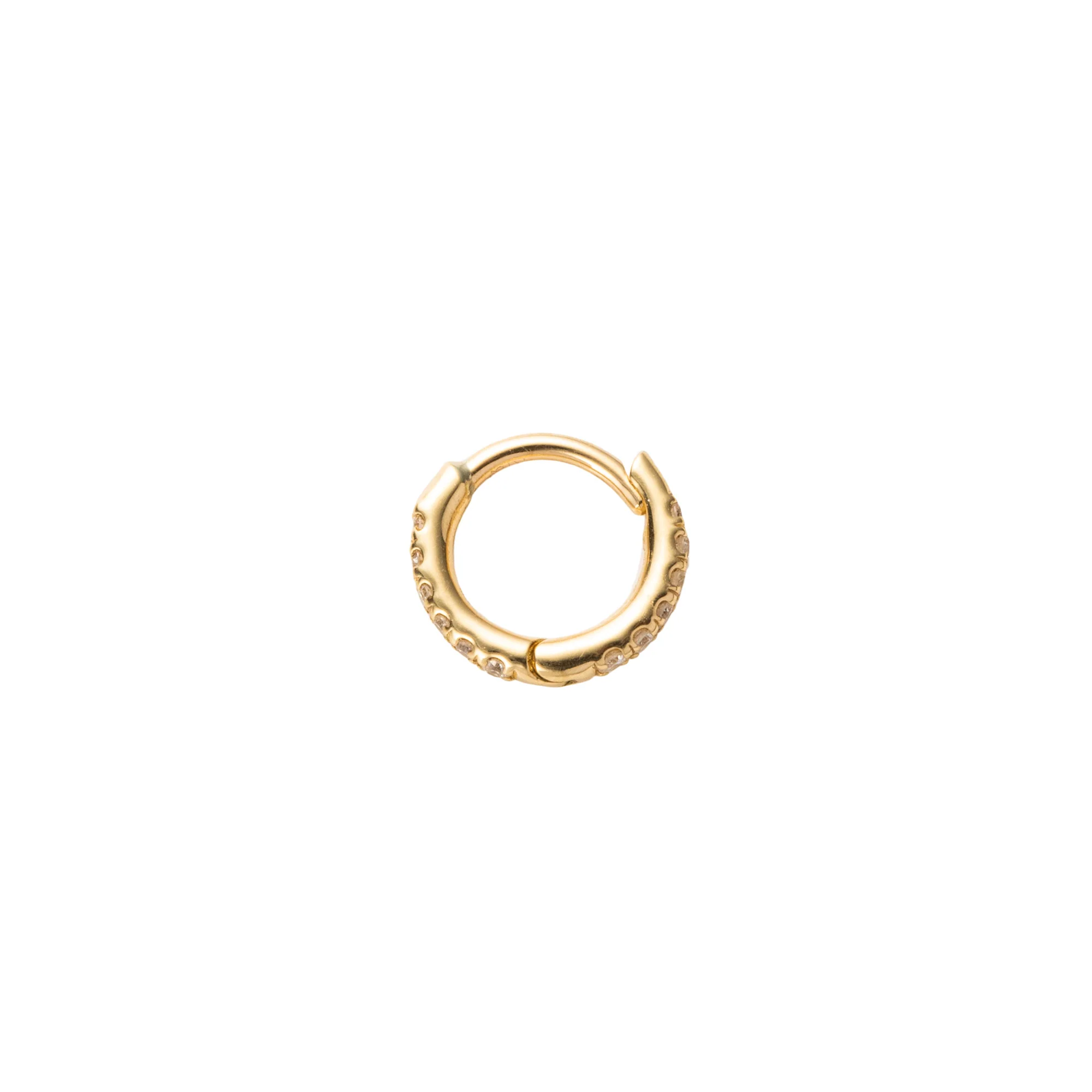 18K MANHATTAN Diamond Hoop Earring Extra Small size - Image 4