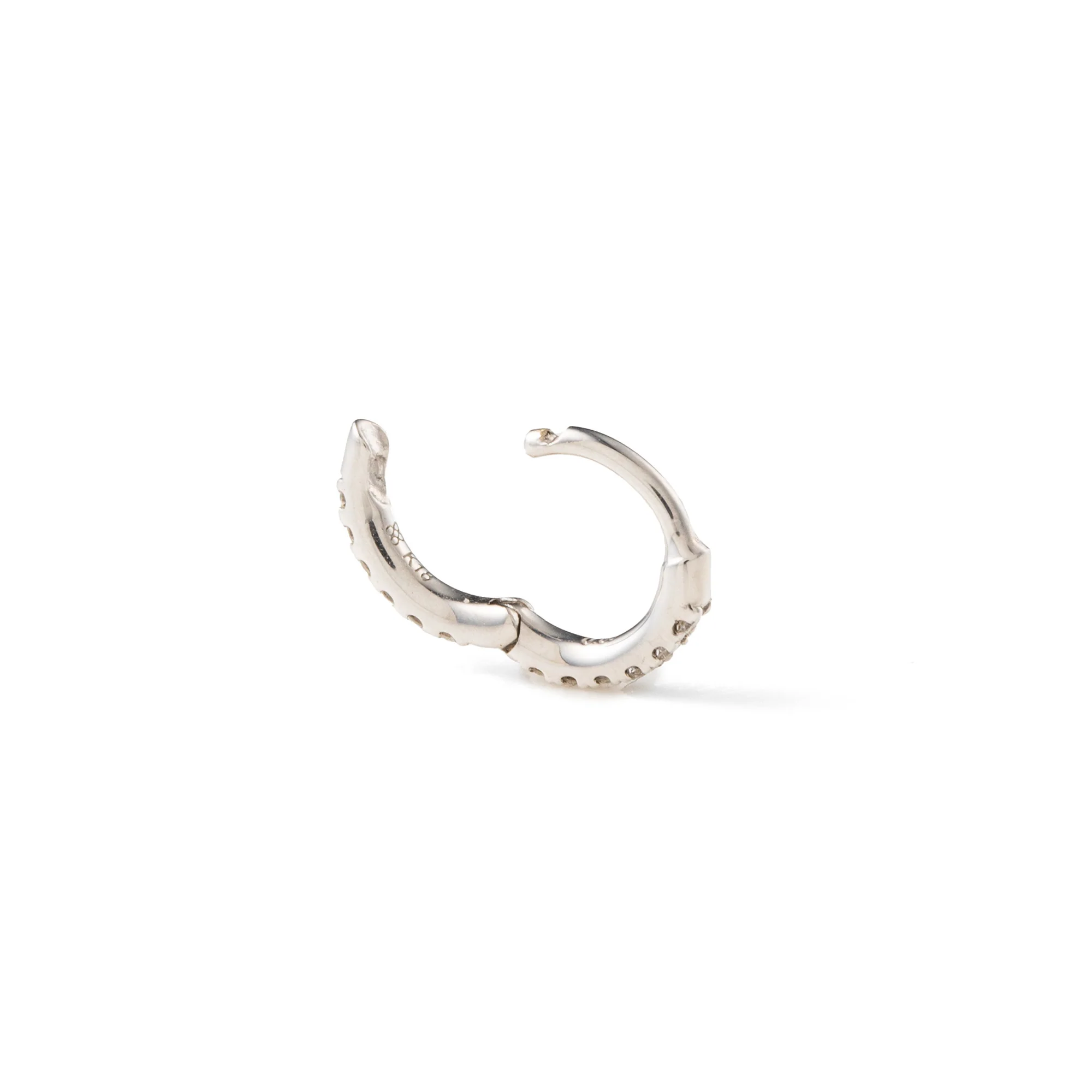 18K MANHATTAN Diamond Hoop Earring Extra Small size - Image 3
