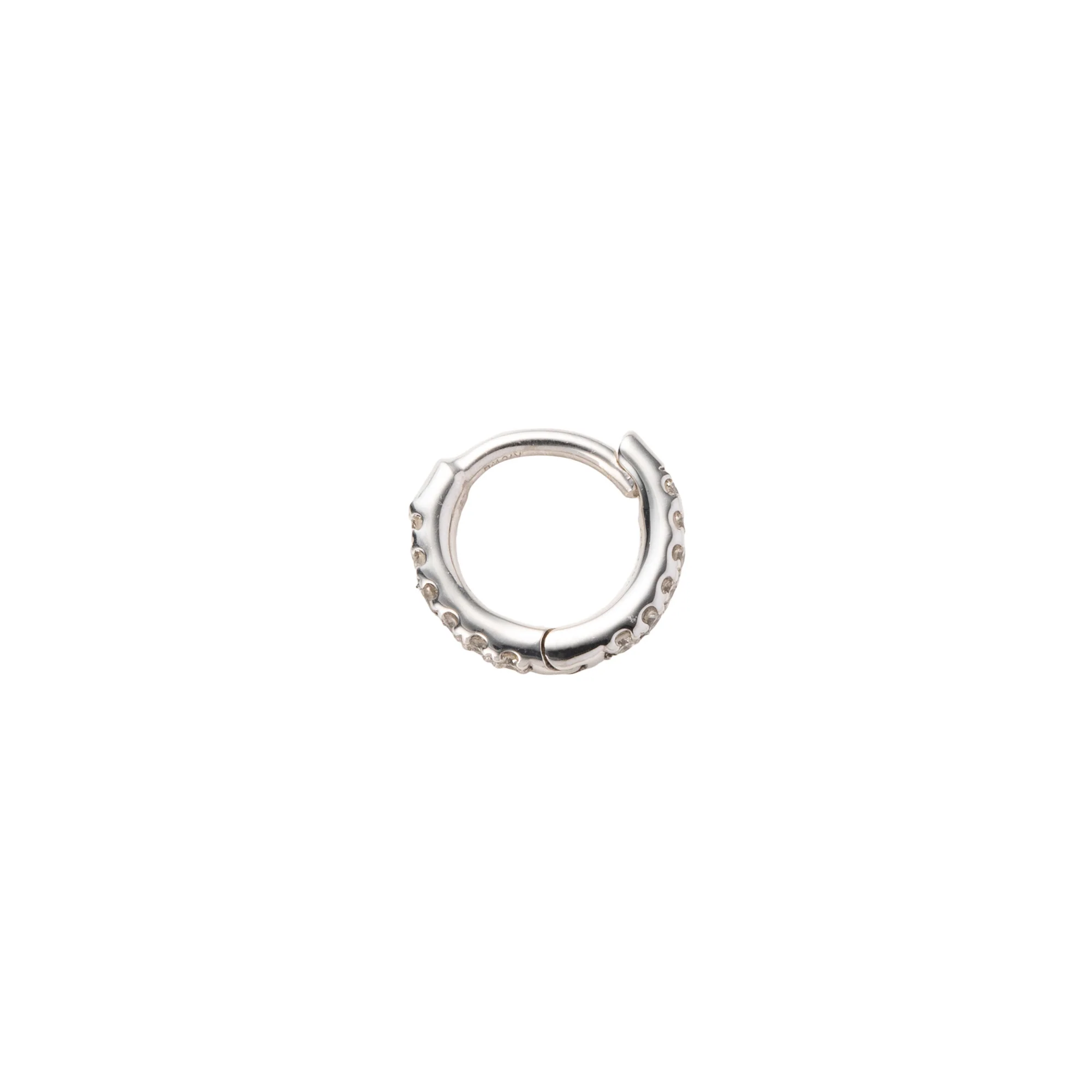 18K MANHATTAN Diamond Hoop Earring Extra Small size - Image 4